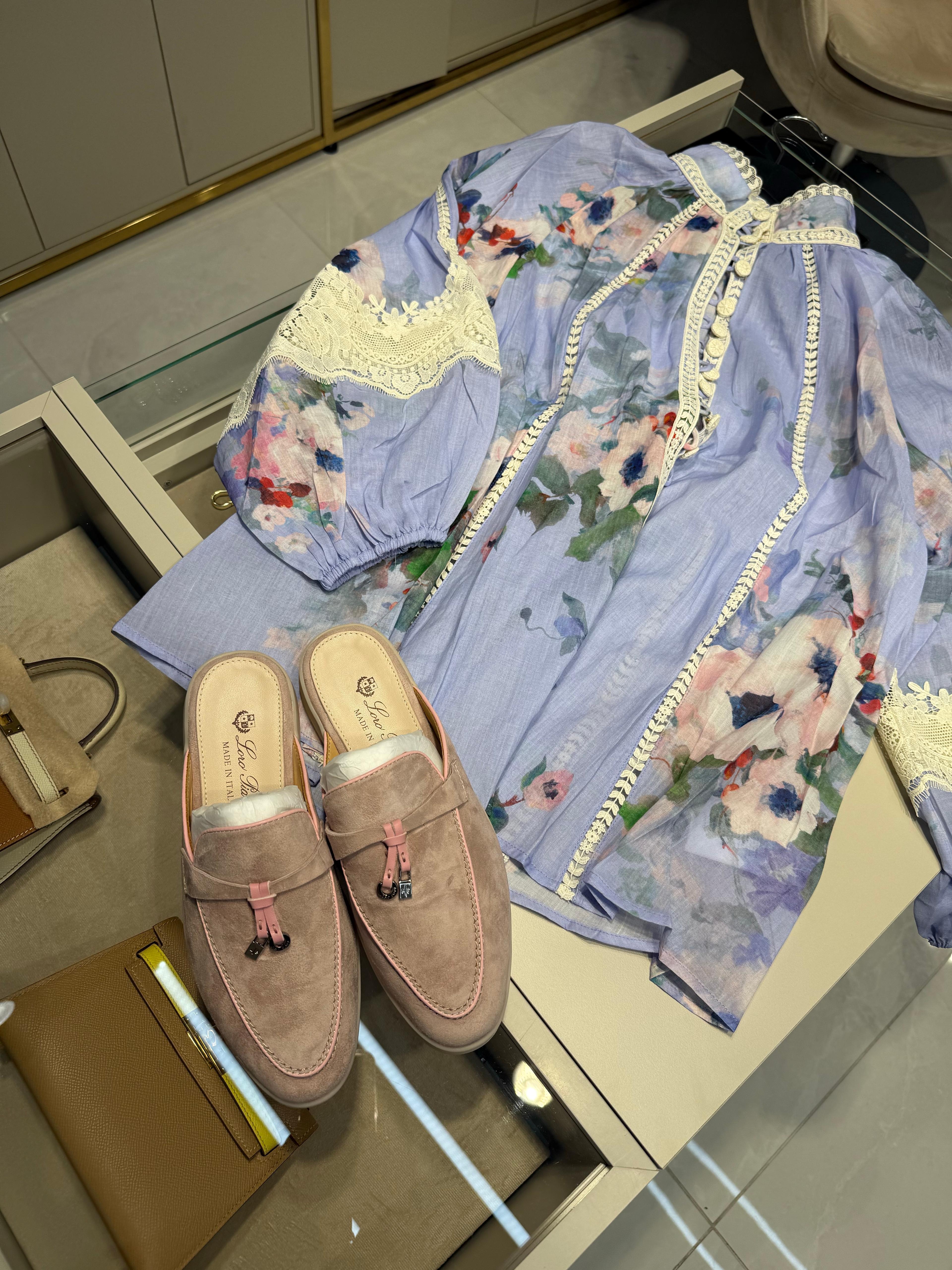 Zim- Blue Blossom Lace Dress