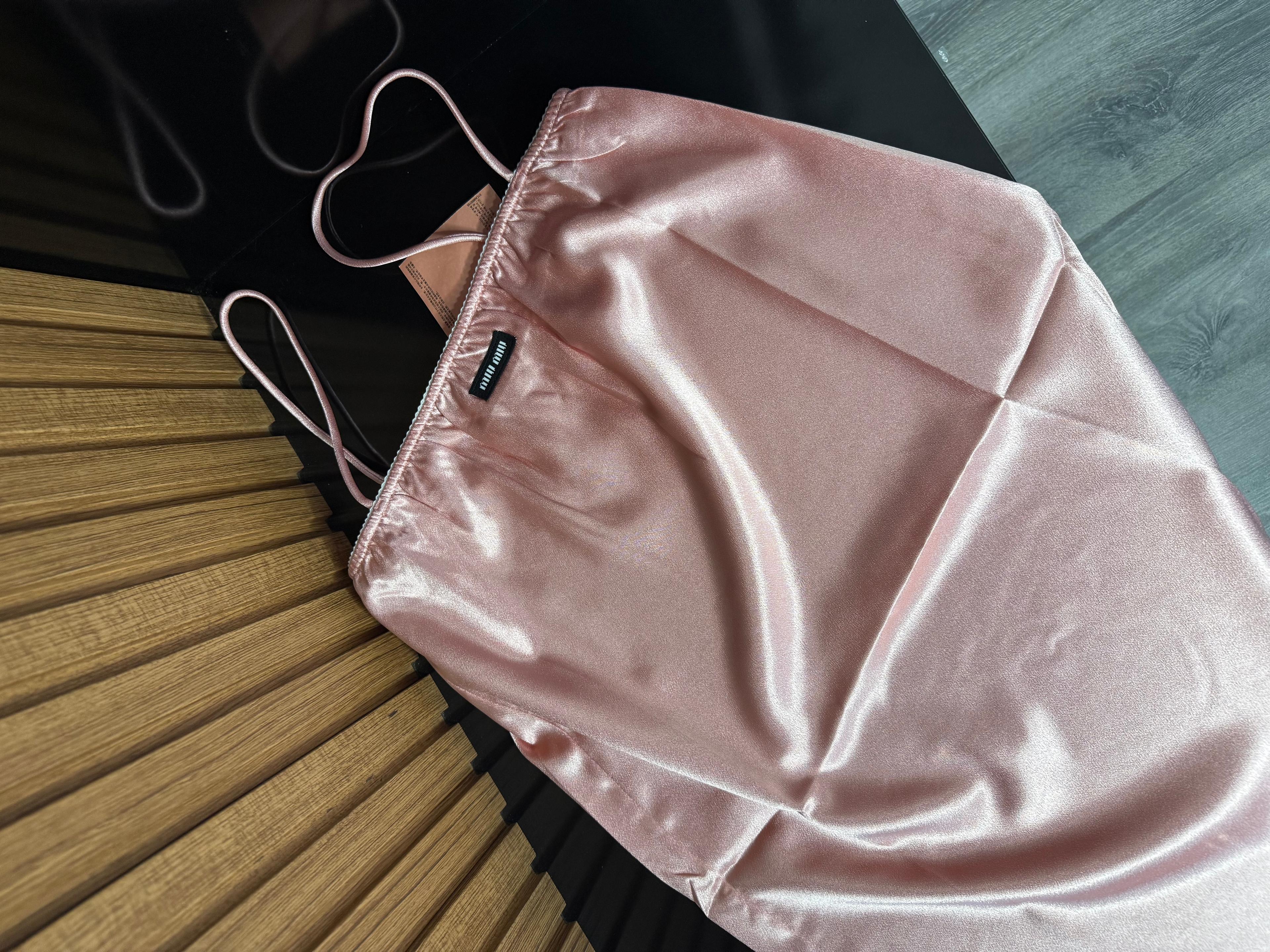 Miu Rose Satin Slip Dress