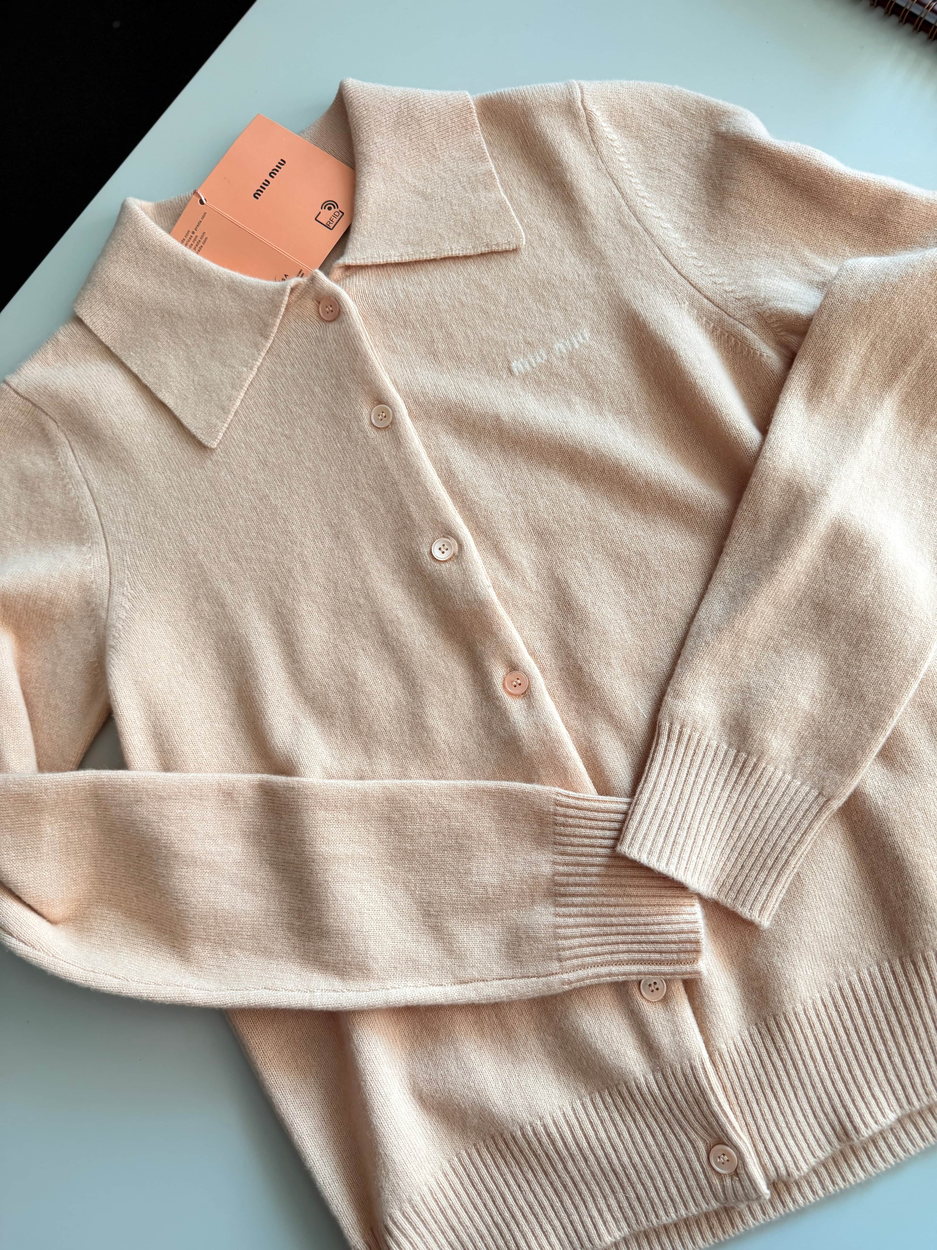 Miu / Ivory Essentials Knit Cardigan