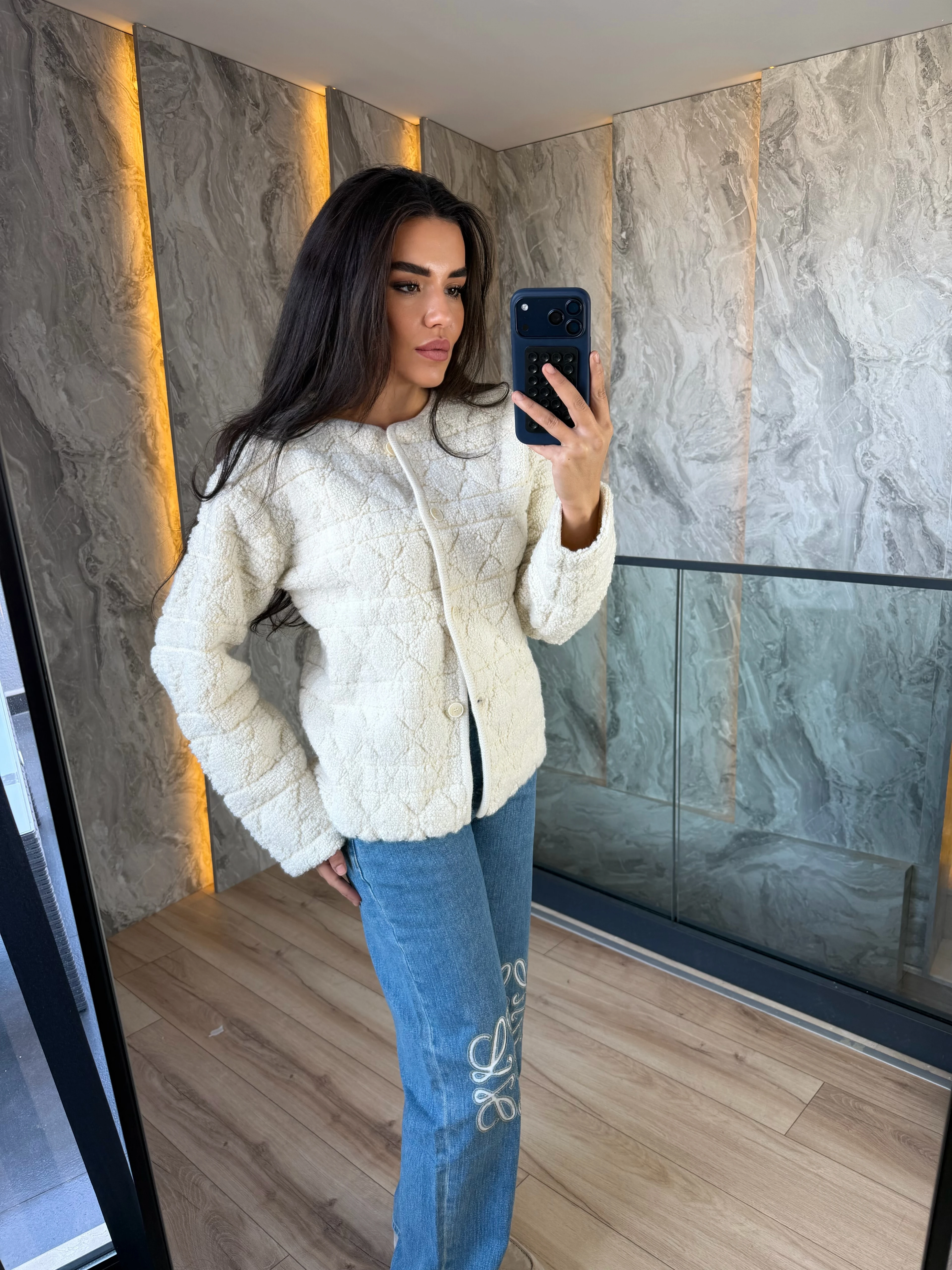 Ivory Oblique Cozy Jacket