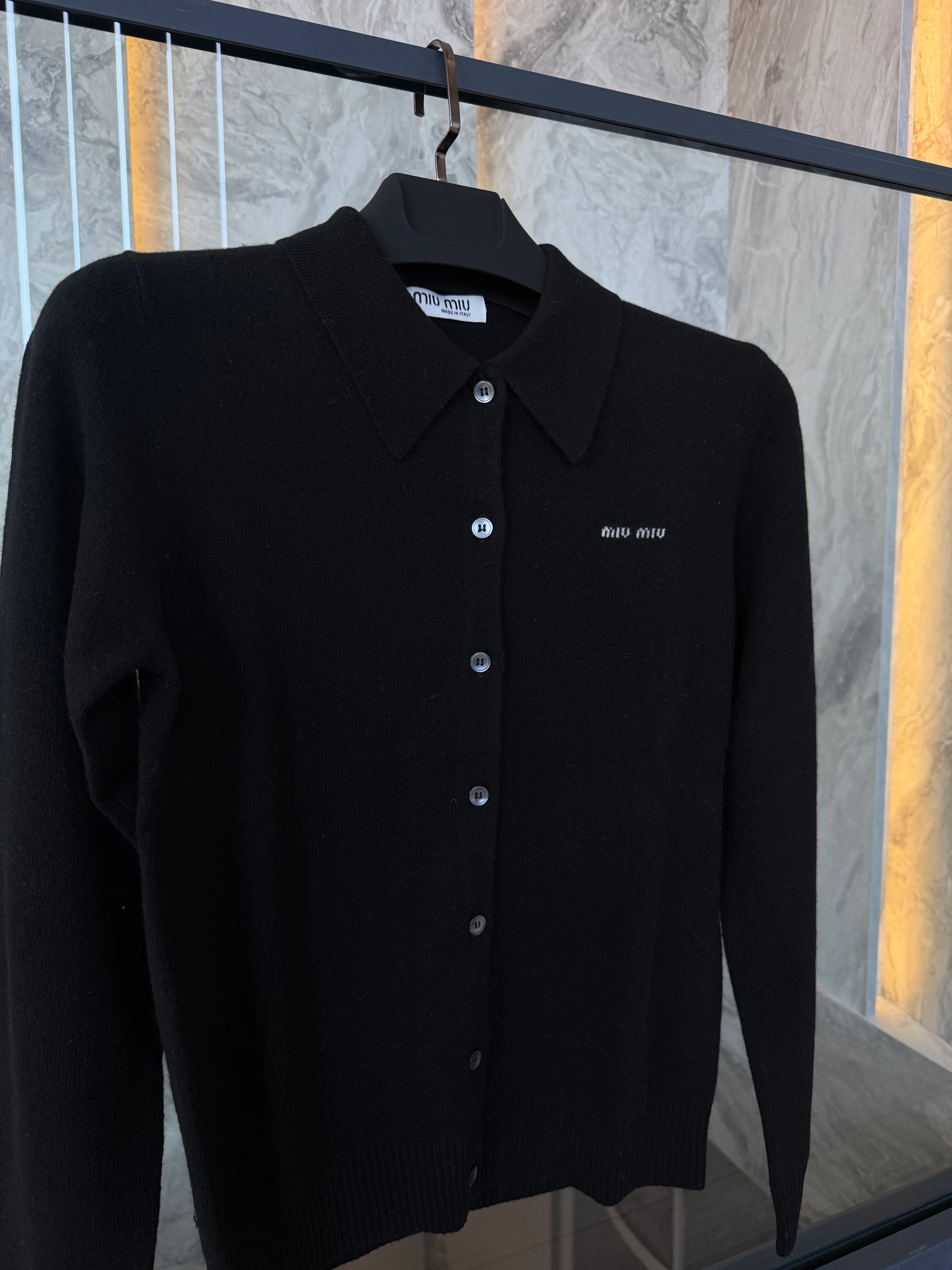 Miu Noir Classic Knit Cardigan