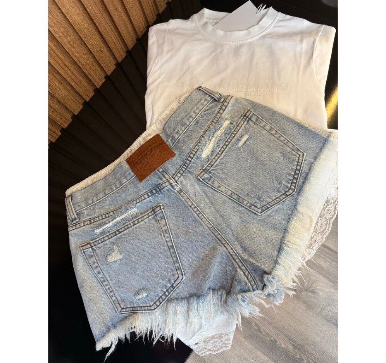 Wang- Riviera Lace” Denim Şort 