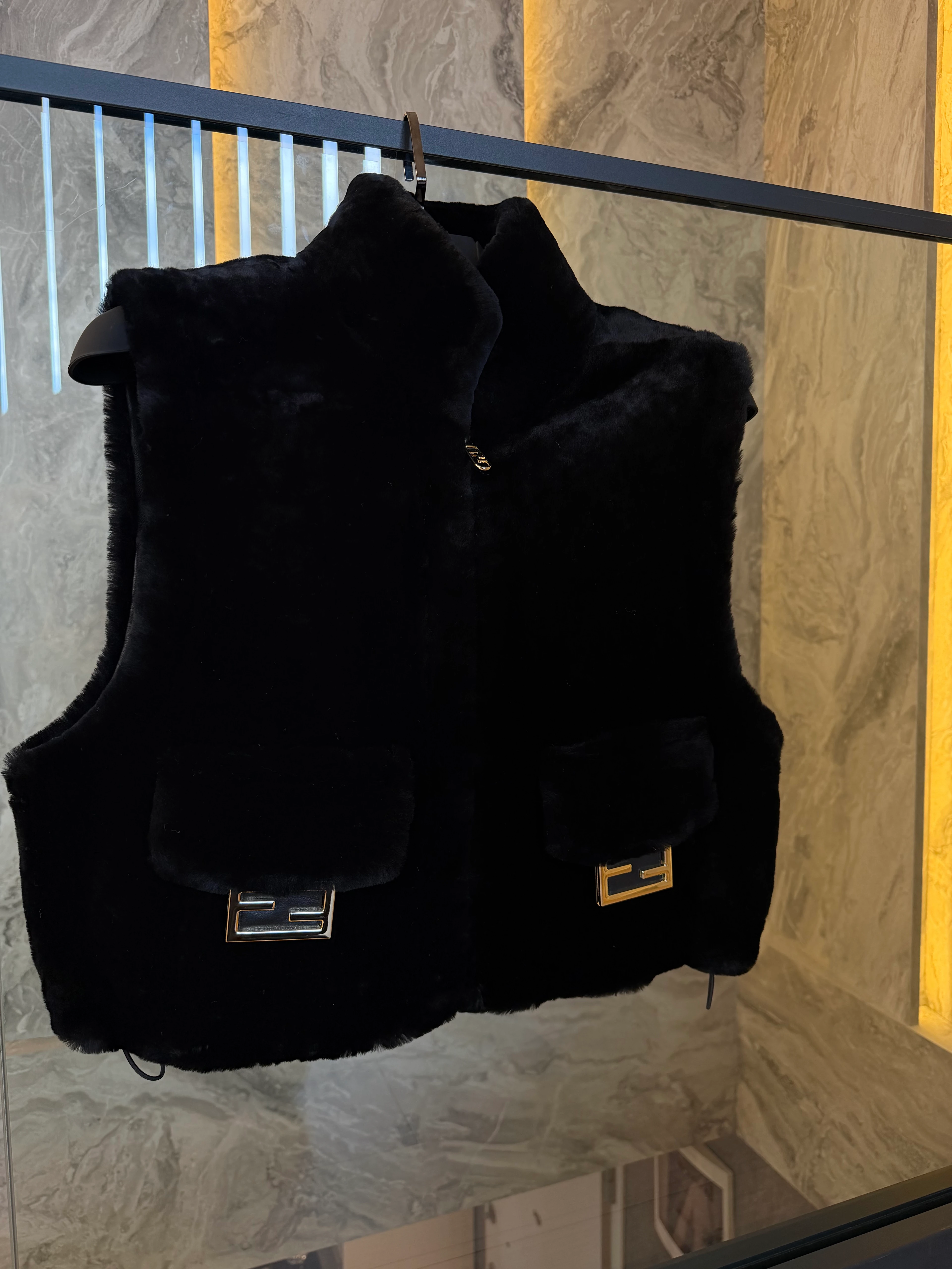 Fendi Shearling Leather-Lined Vest 