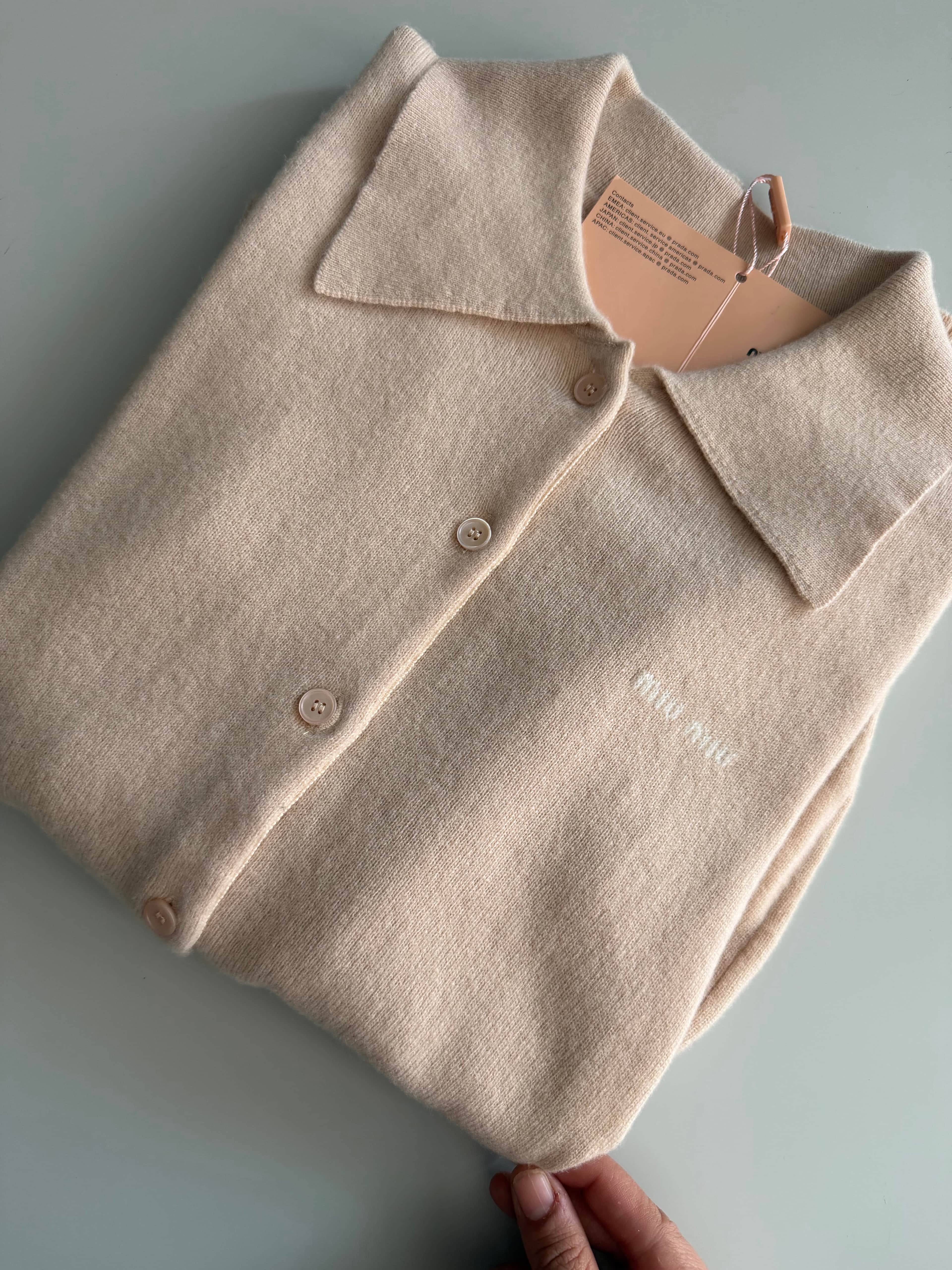 Miu / Ivory Essentials Knit Cardigan