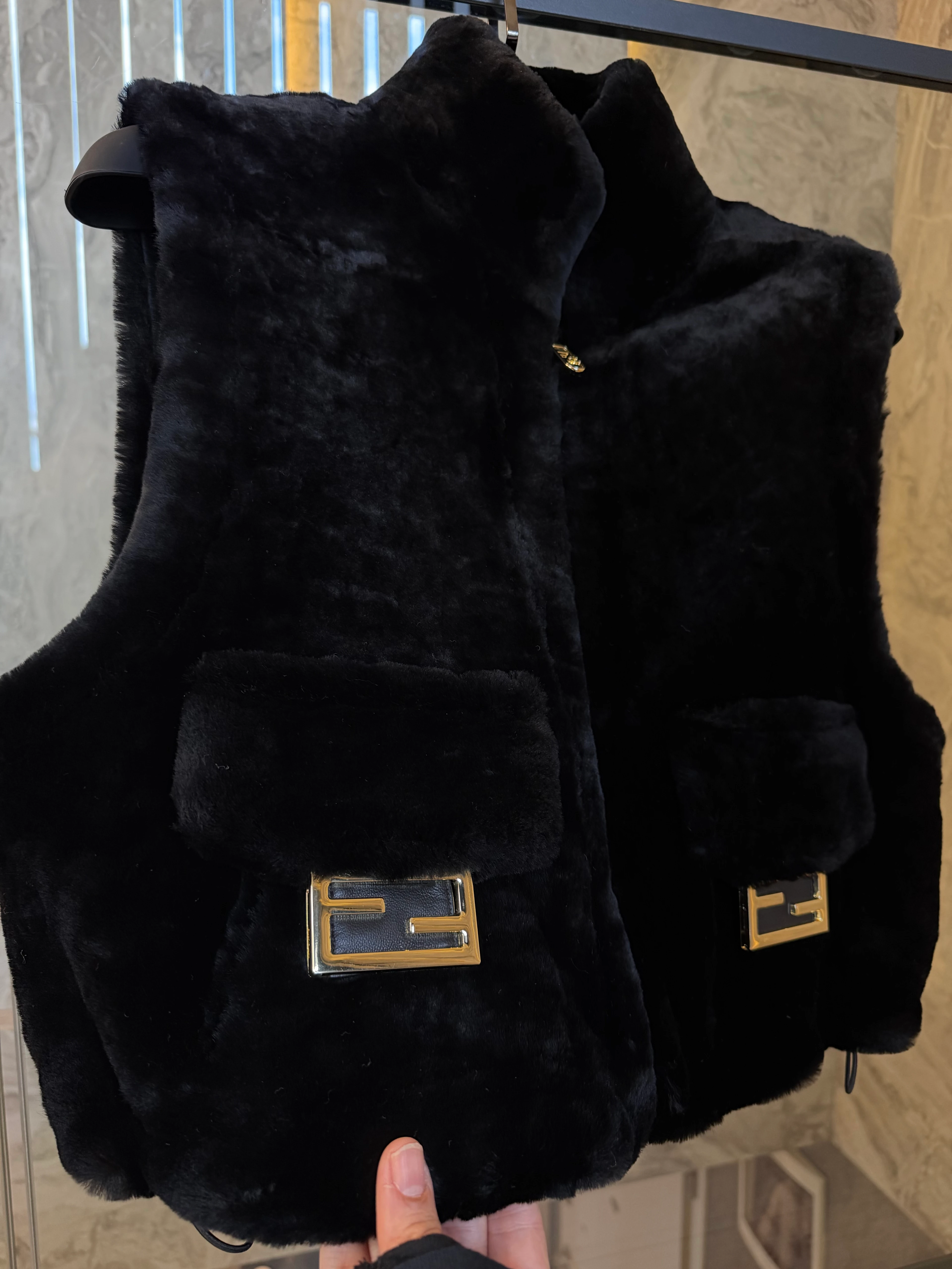 Fendi Shearling Leather-Lined Vest 