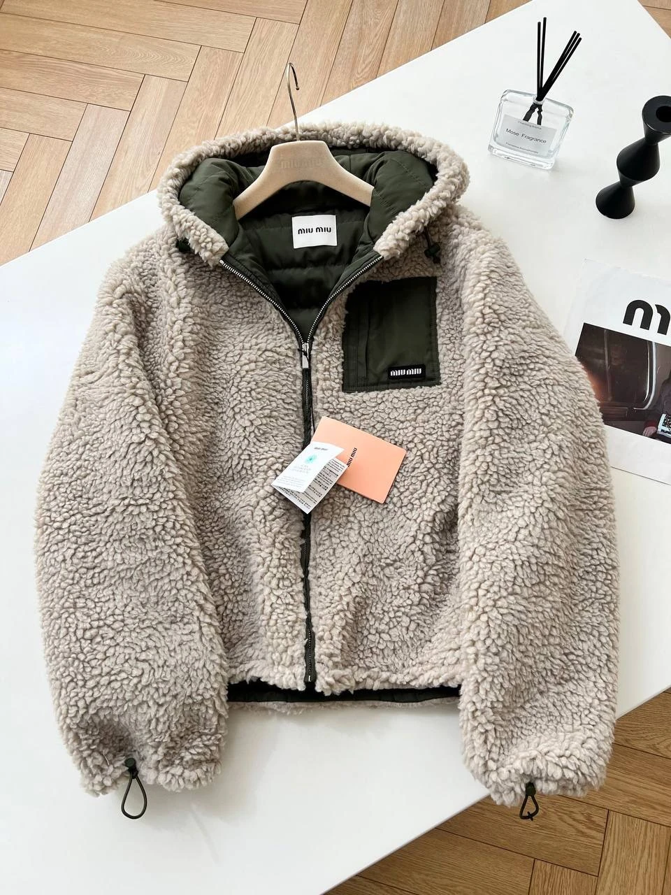 MIU Teddy Sherpa Hooded Jacket
