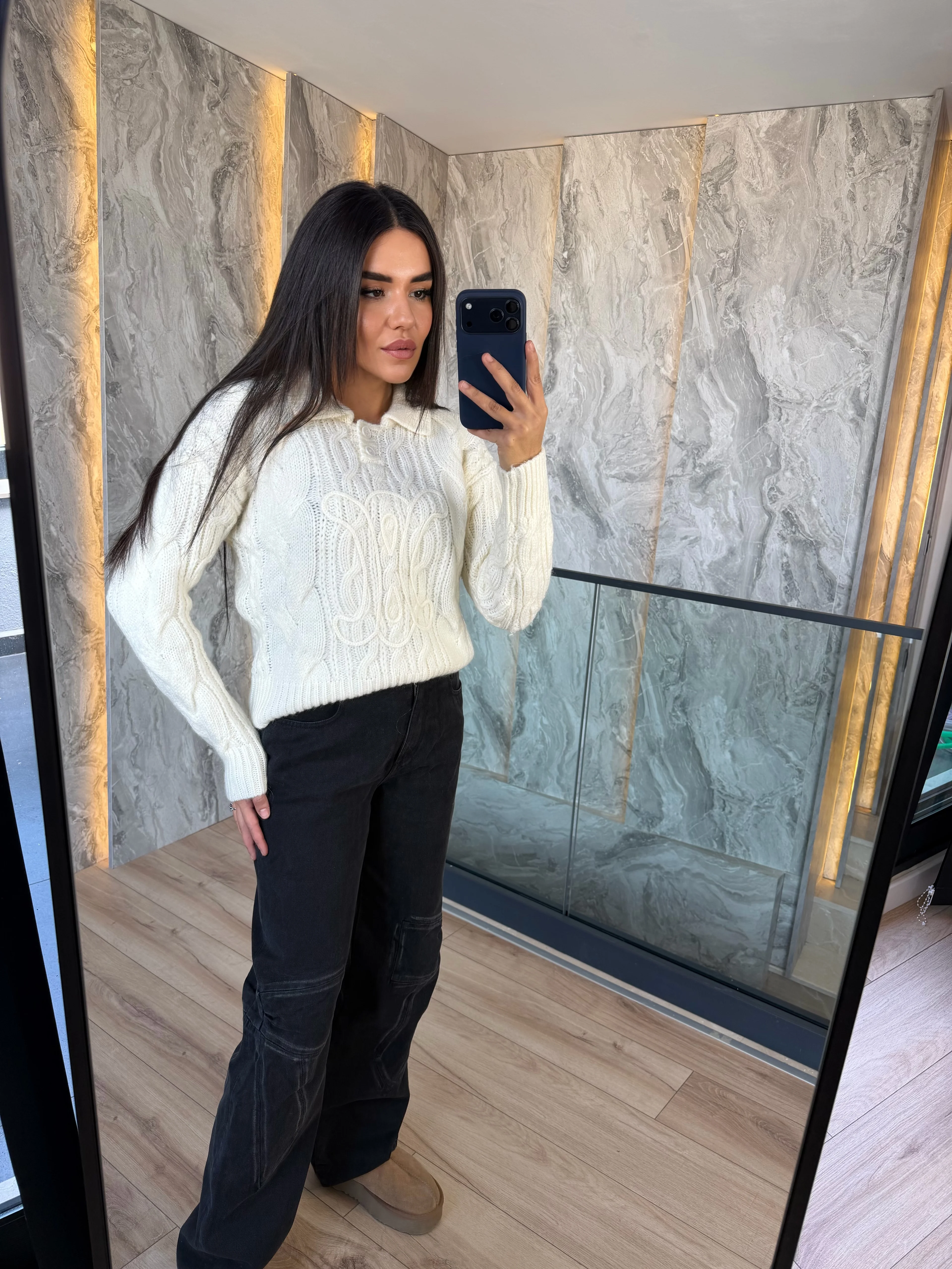 Celine Cable Polo Knit 