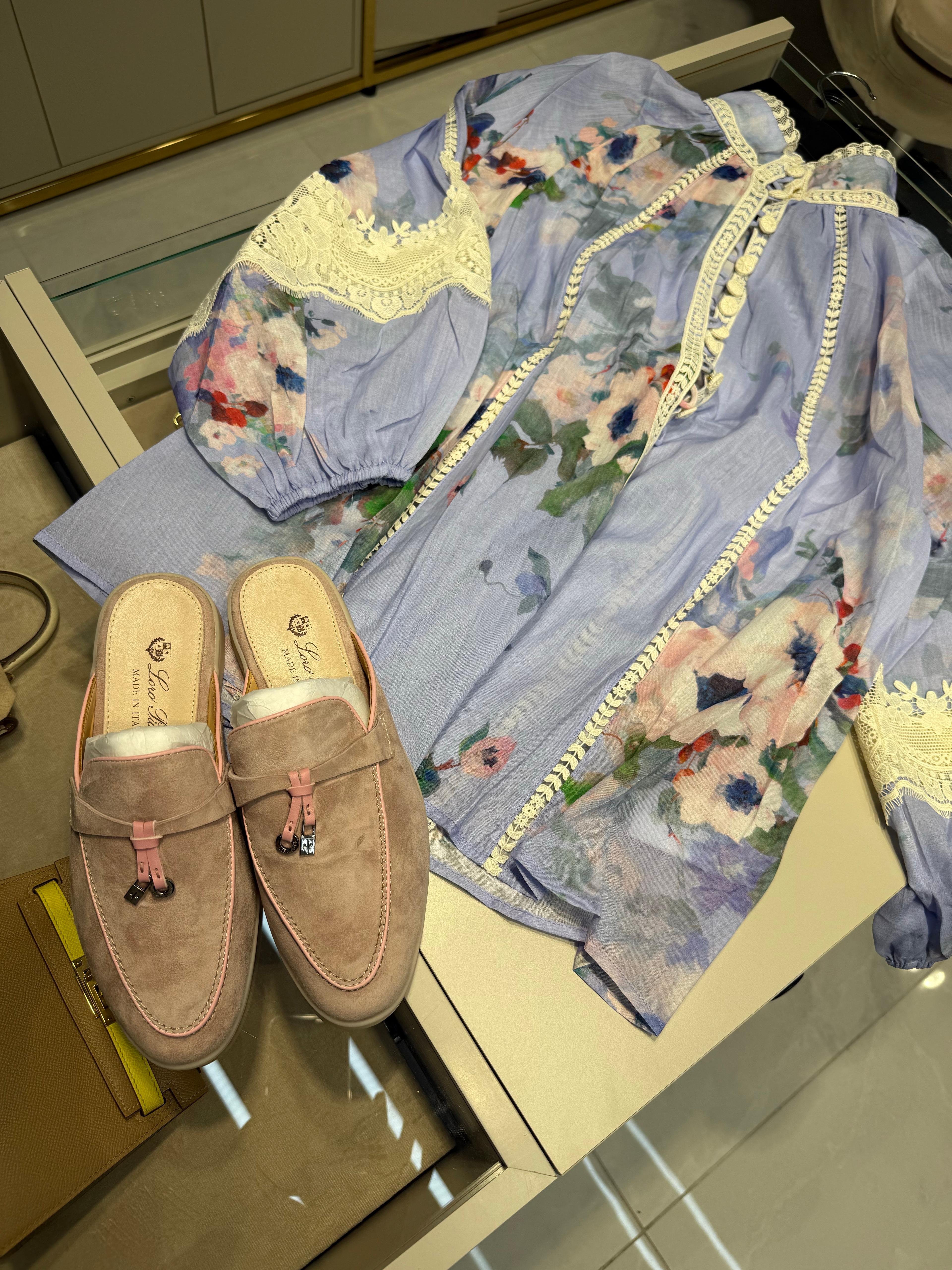 Zim- Blue Blossom Lace Dress
