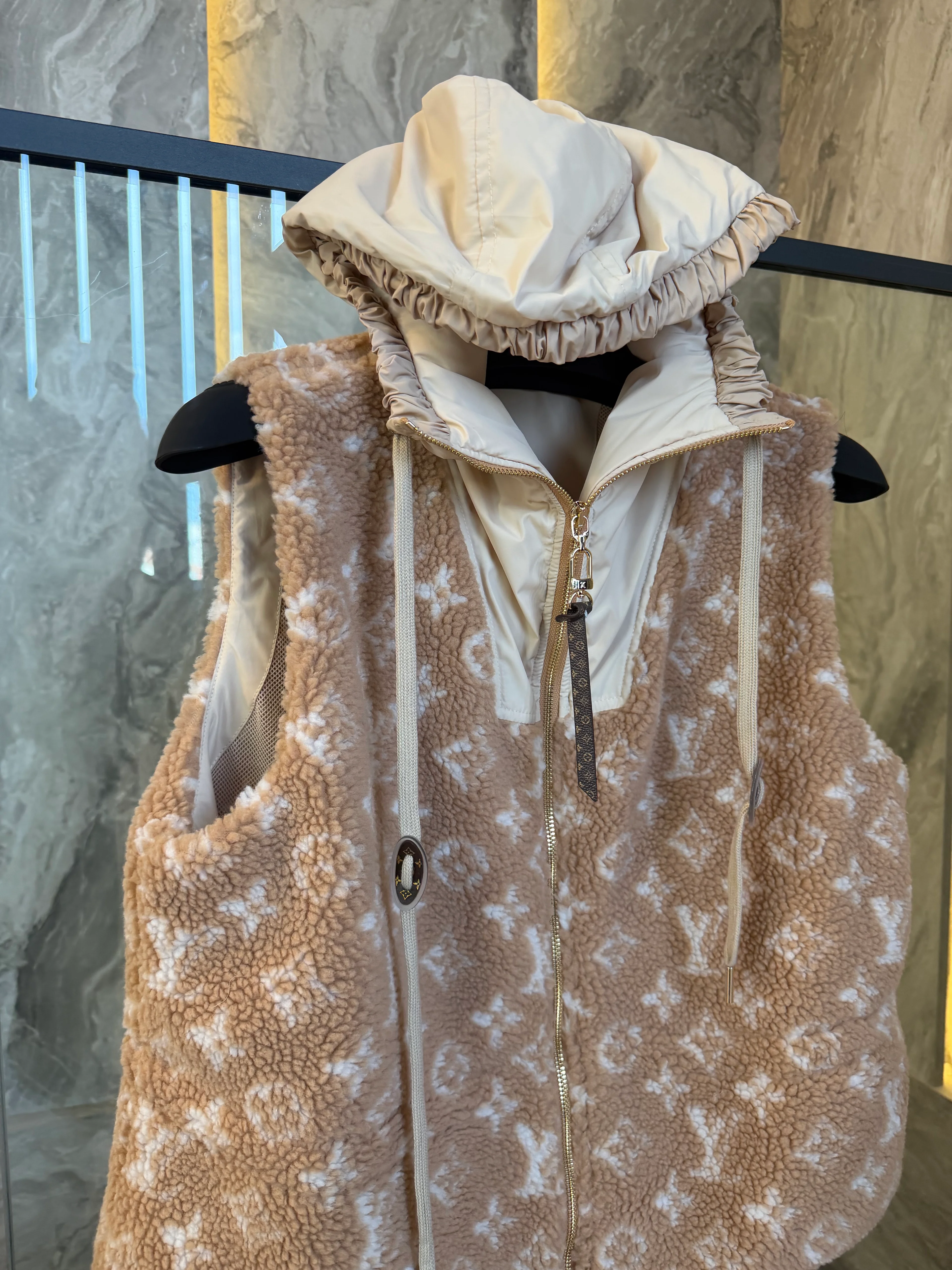 Monogram Teddy Vest – Reversible Effect