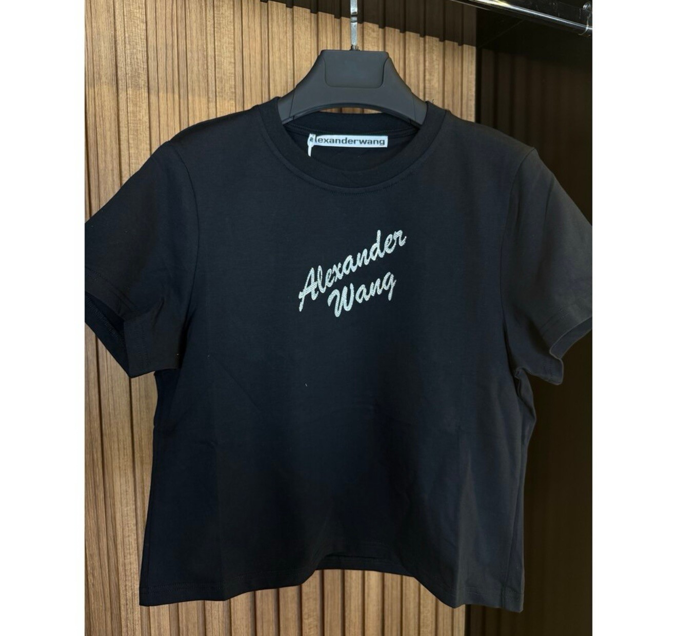 Wang- Glitz Siyah Logo T-Shirt 