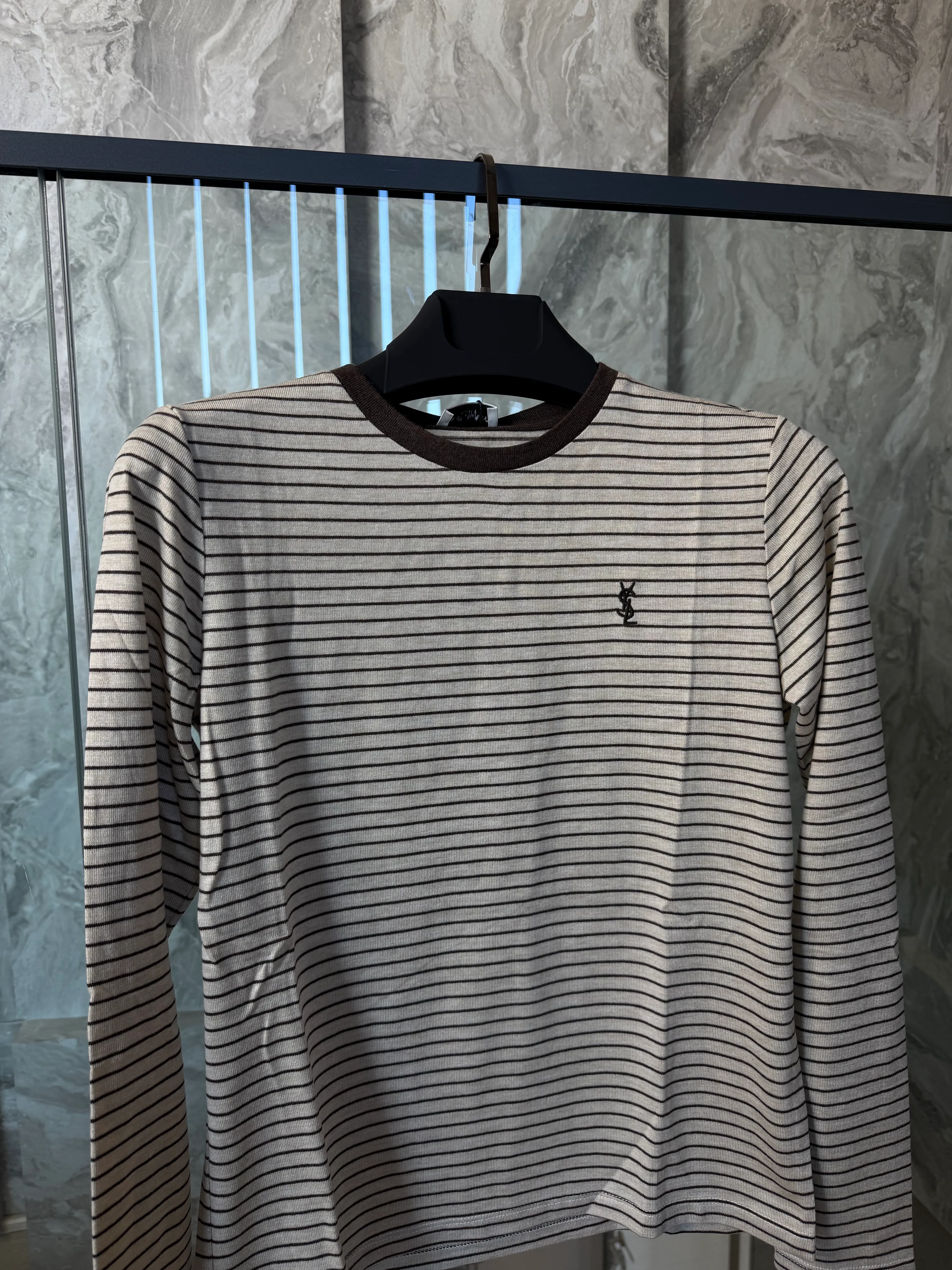 YSL Çizgili Uzun Kol