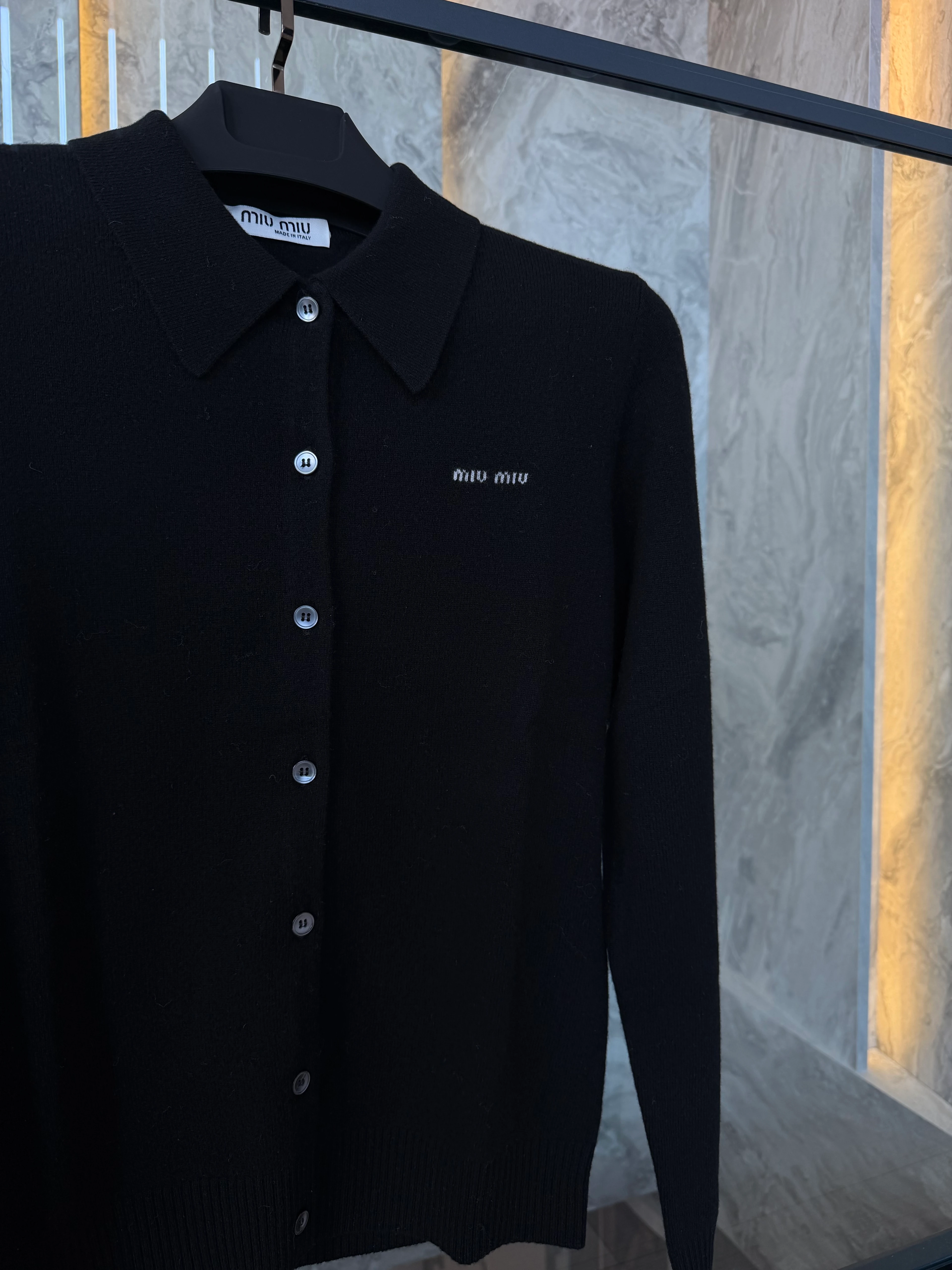 Miu Noir Classic Knit Cardigan