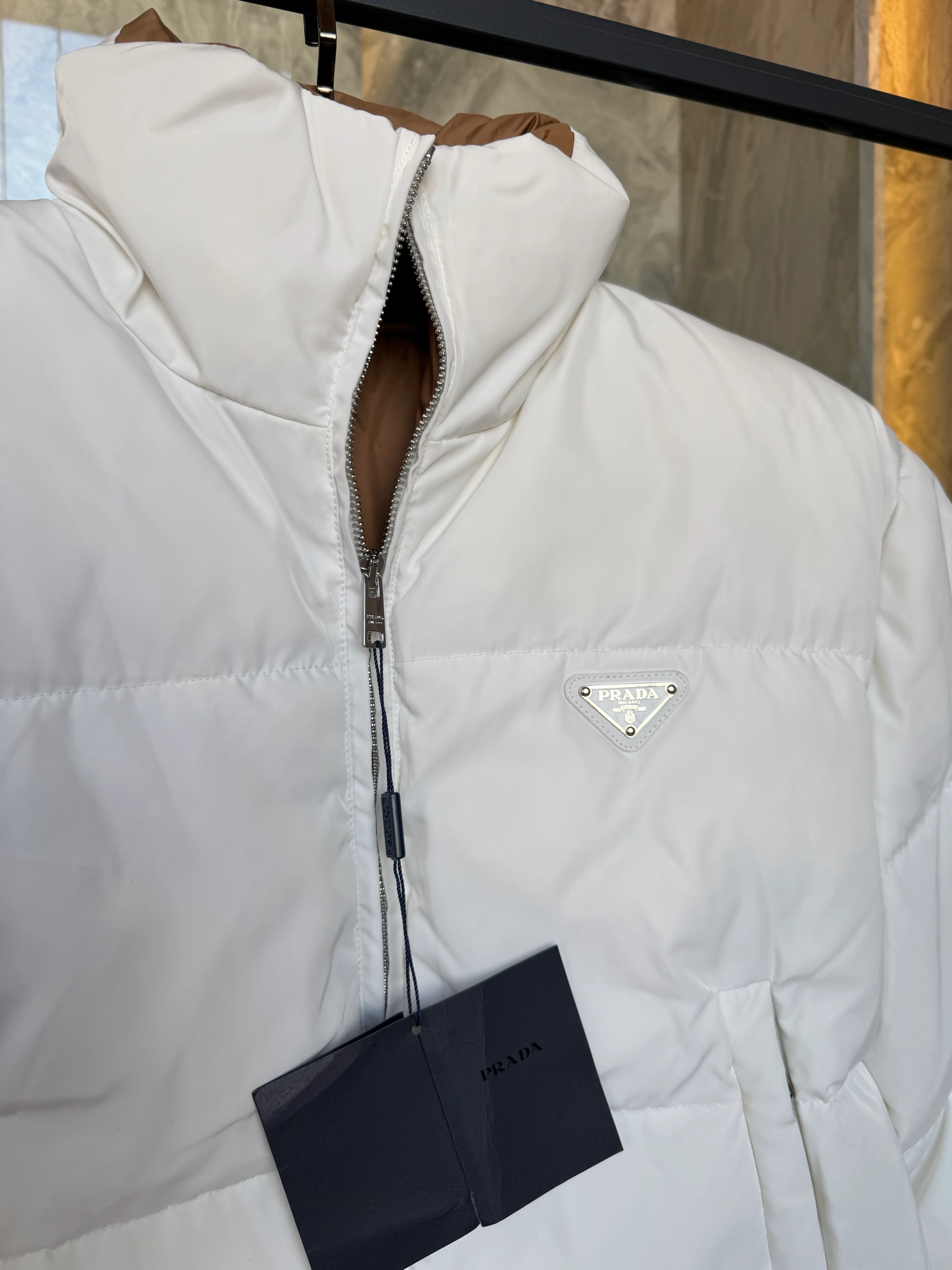 Prad / Re-Nylon Puffer Jacket – Black / White