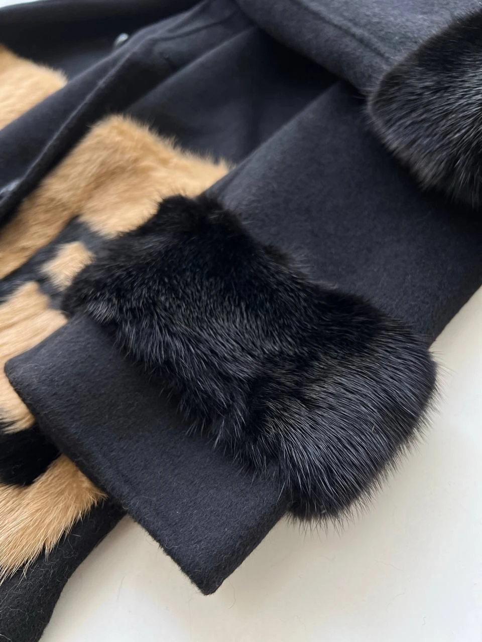 FNDI Fur-Trim Iconic Wool Coat