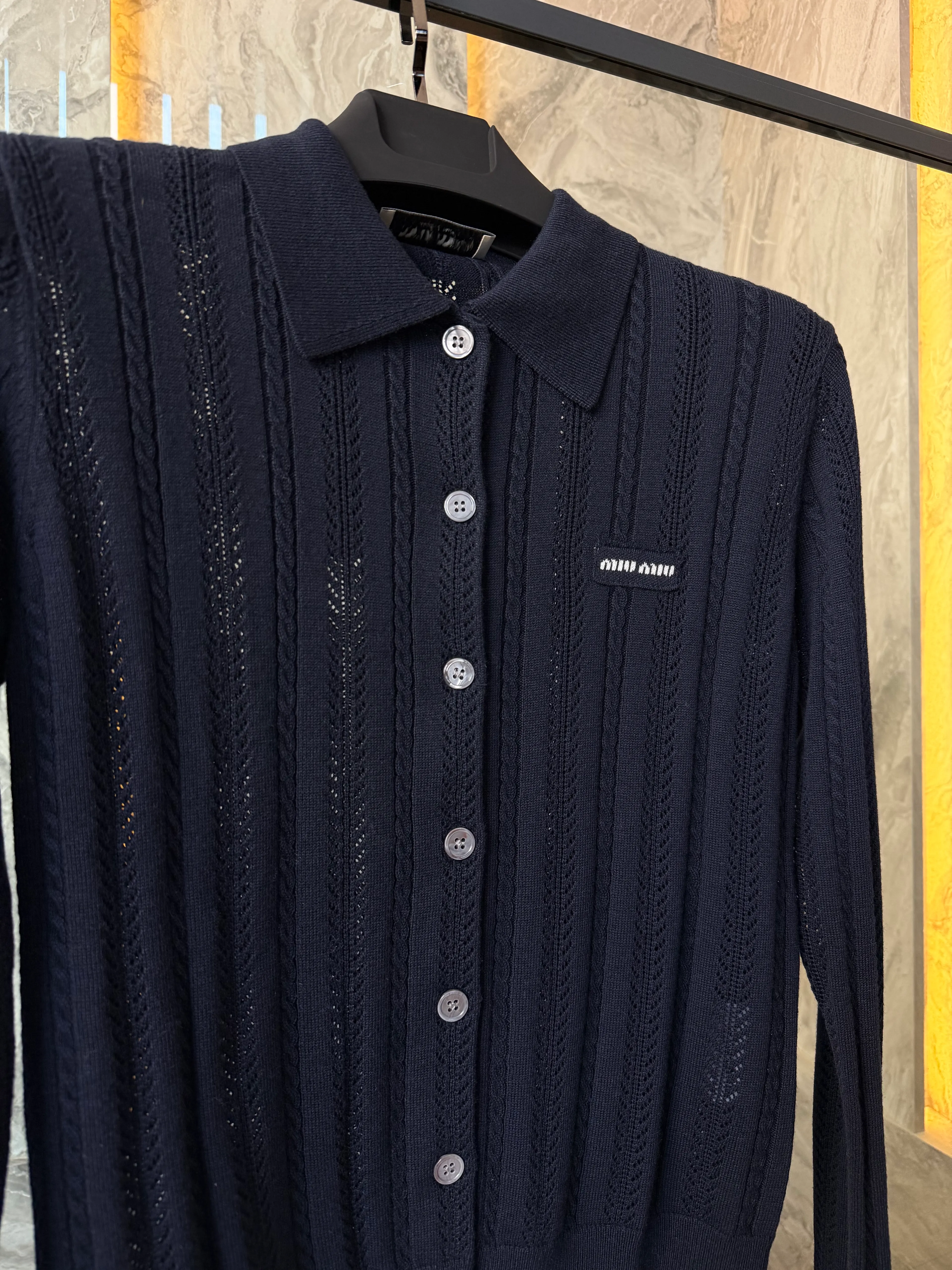 Miu Navy Knit Cardigan