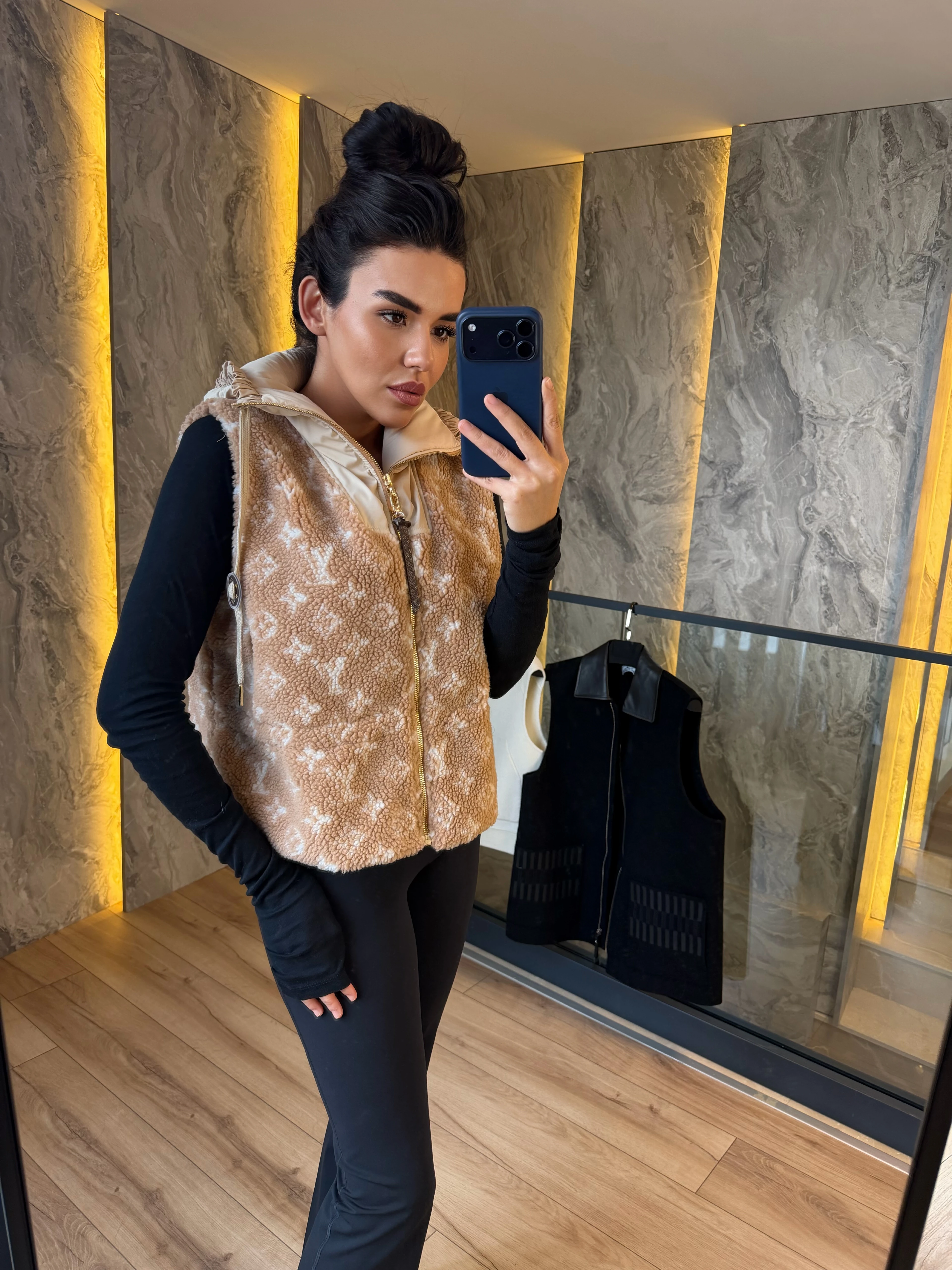 Monogram Teddy Vest – Reversible Effect