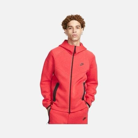 Nike Yeni Tech Fleece Windrunner Kapüşonlu Üst - Kırmızı\Siyah