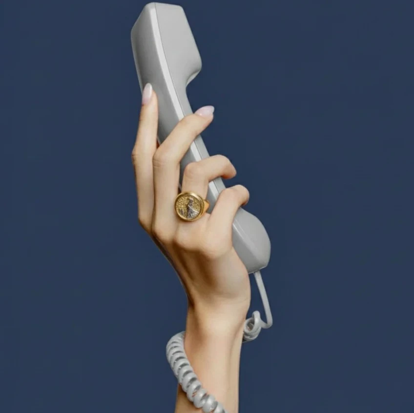 14 Ayar Altın Kuş Figürlü Antik Kadın Yüzük