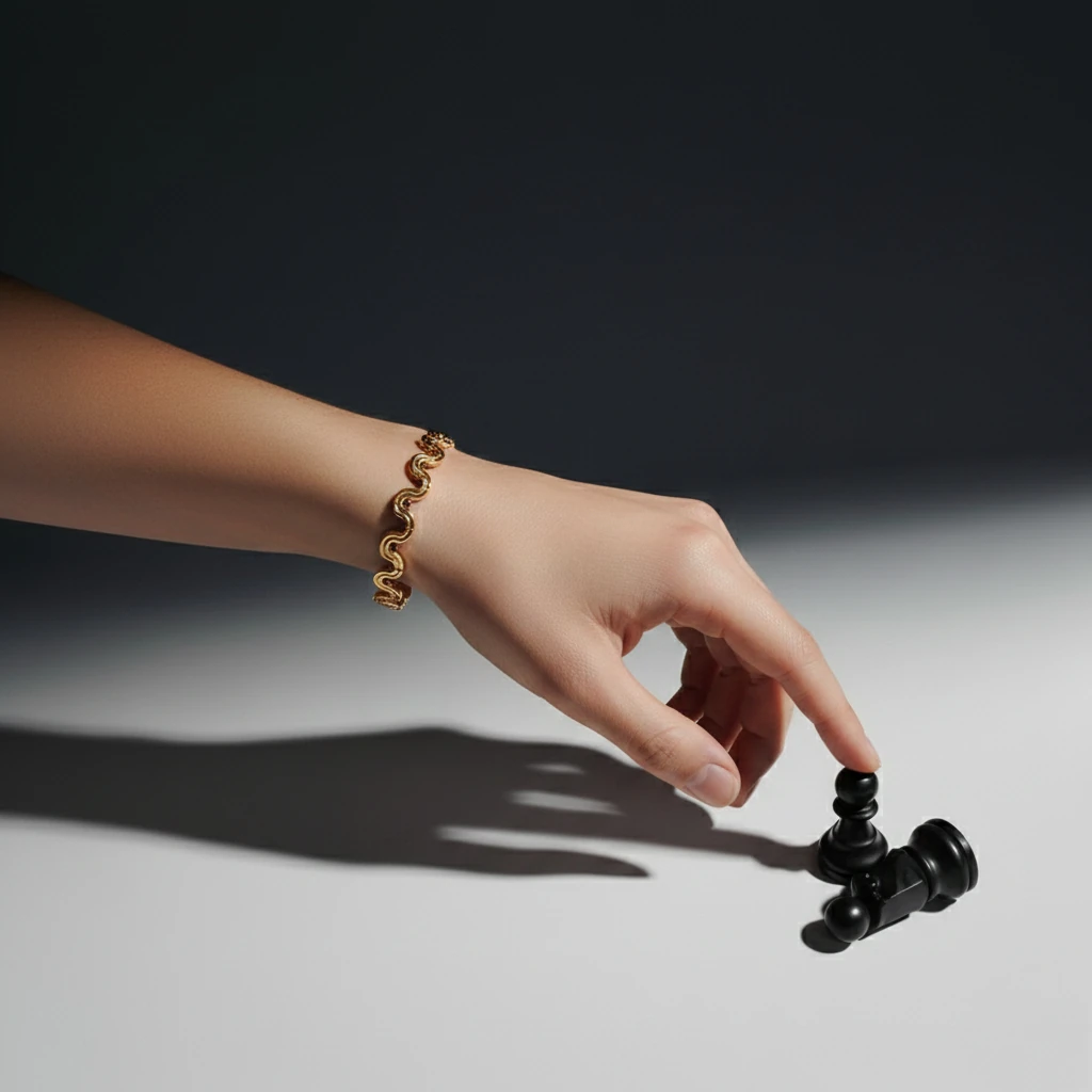 14 Ayar Altın Su Dalgası Tasarım Kadın Bileklik