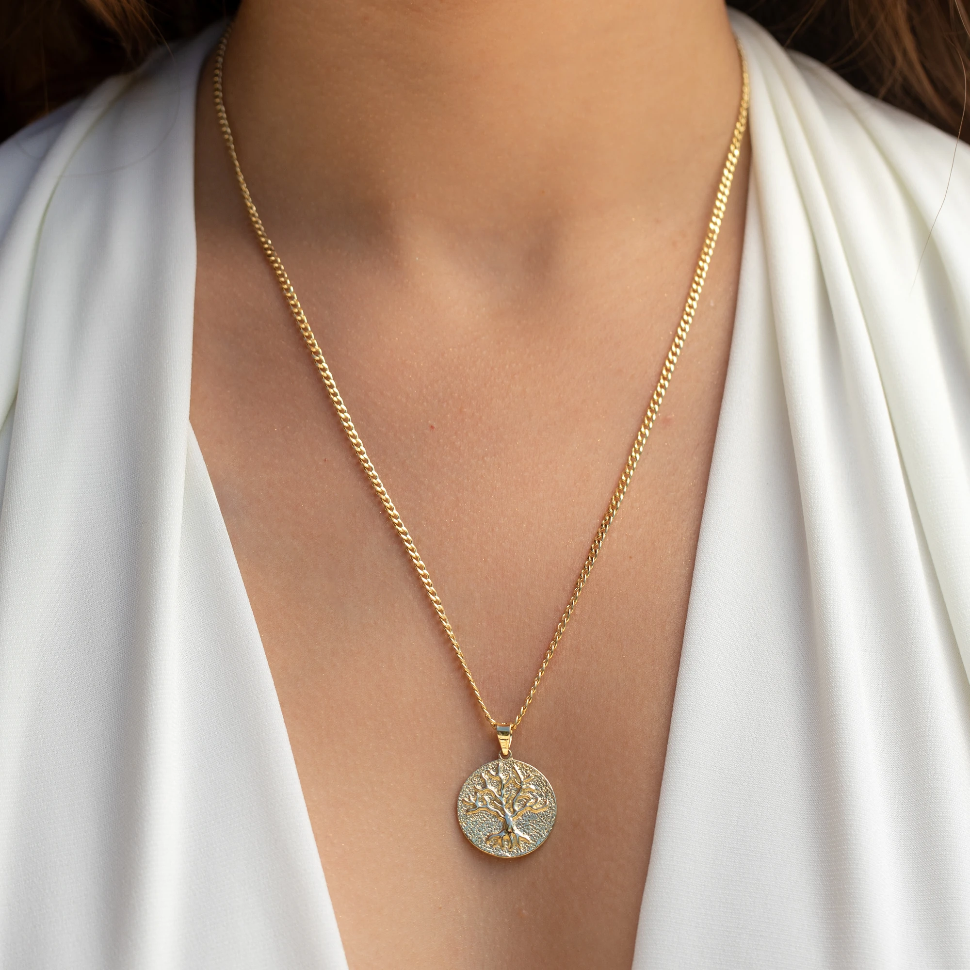 14 Ayar Altın Hayat Ağacı Kadın Kolye
