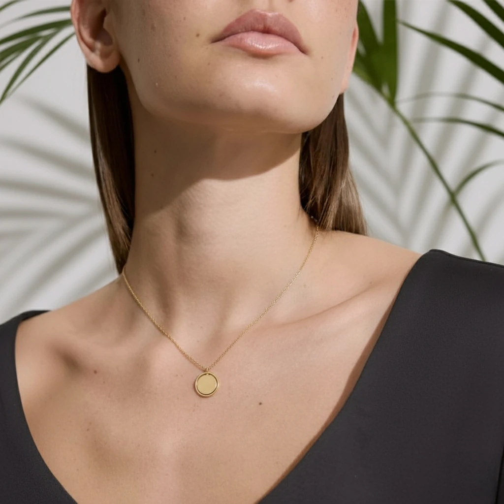 14 Ayar Altın Madalyon Kadın Kolye