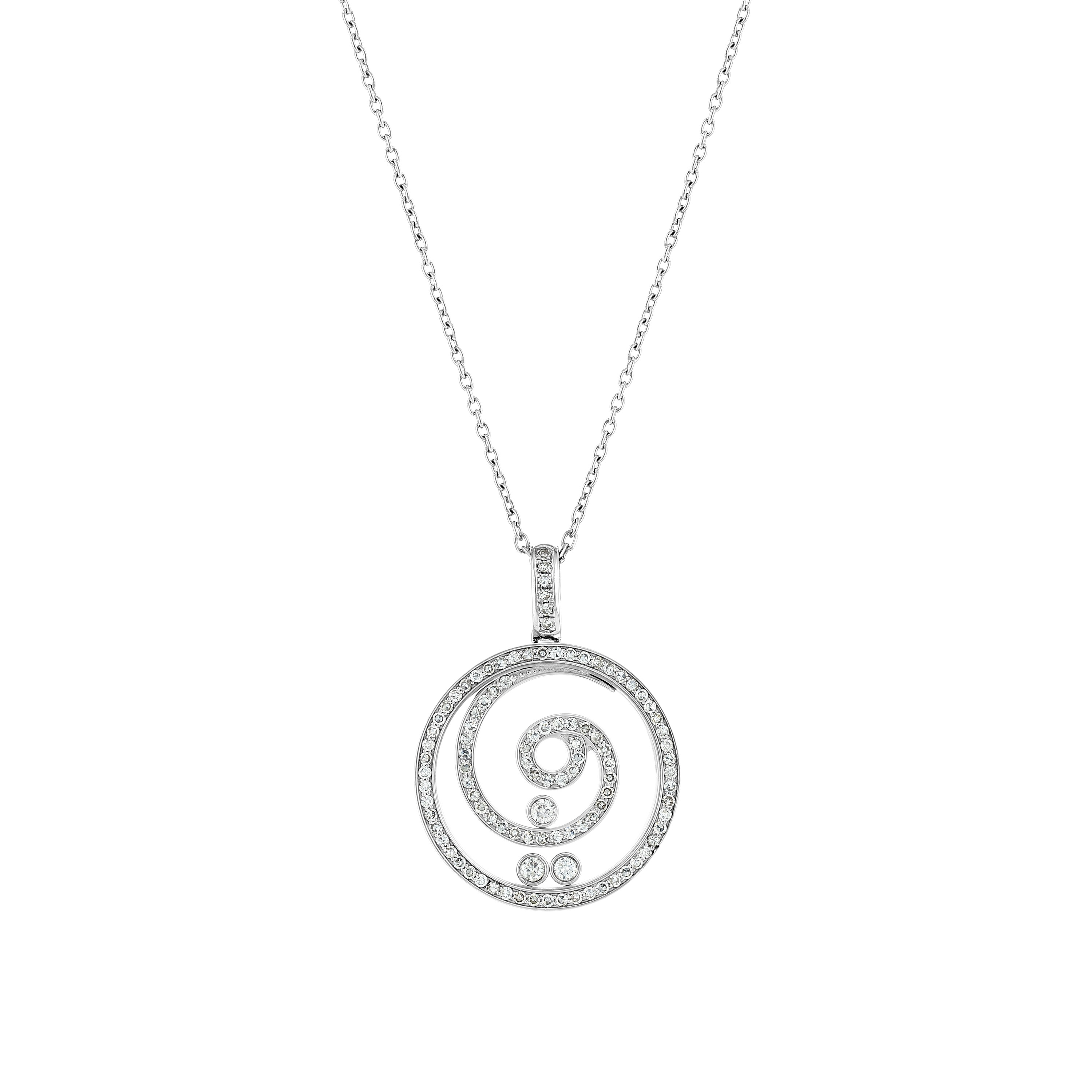0,62 Karat Pırlanta Spiral Tasarım Kadın Kolye