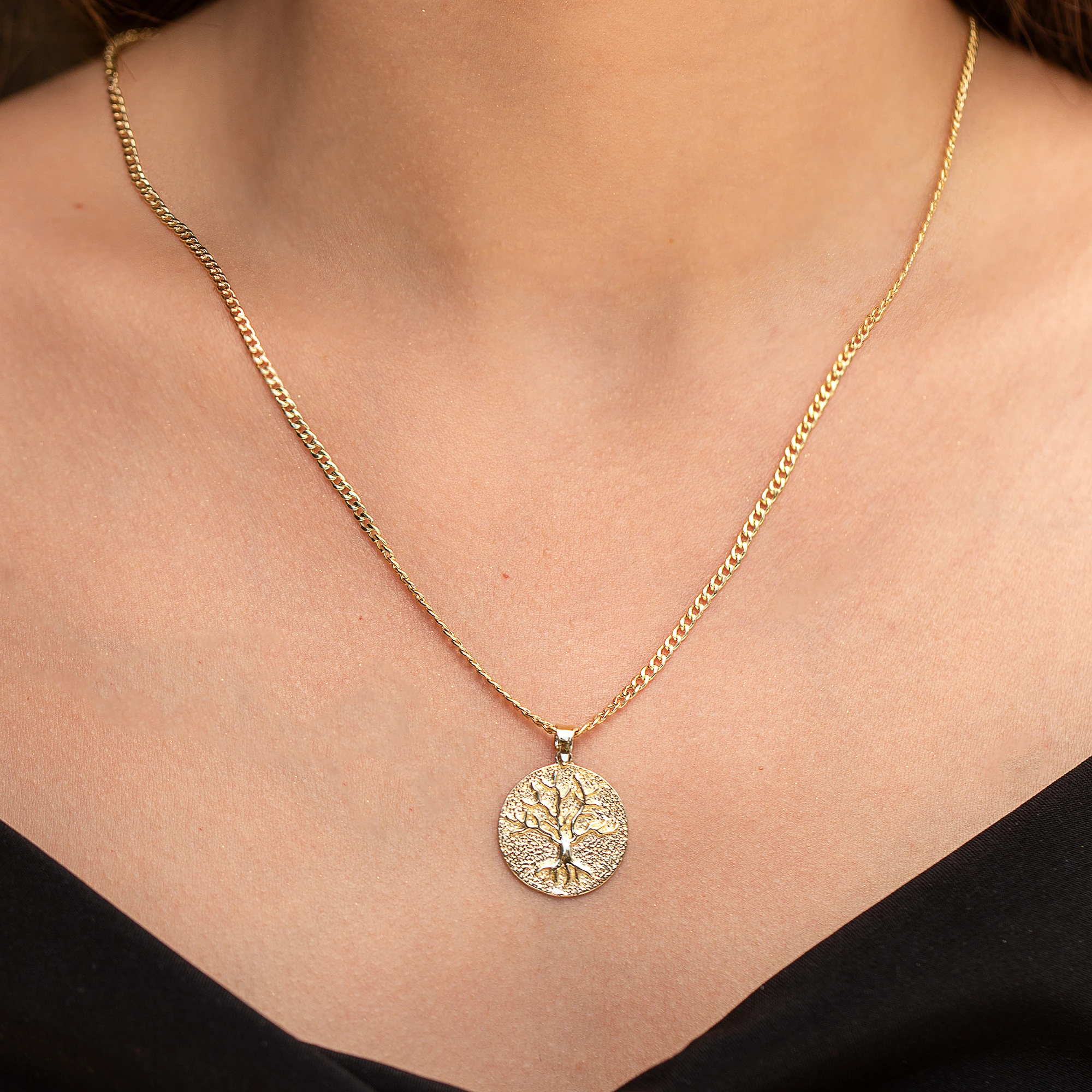 14 Ayar Altın Hayat Ağacı Kadın Kolye