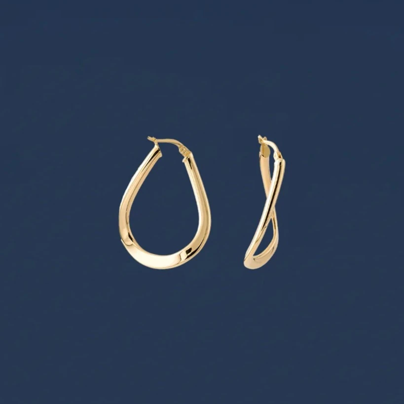 14 Ayar Altın Tasarım Kadın Halka Küpe