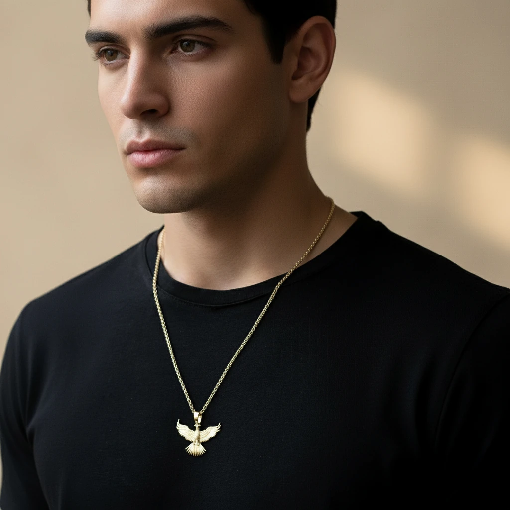 14 Ayar Altın Kartal Erkek Kolye