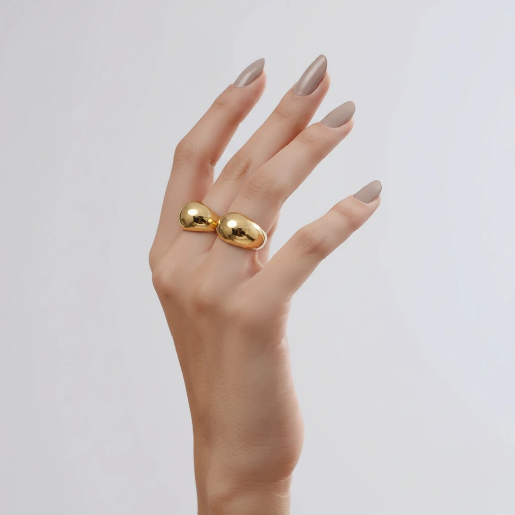 14 Ayar Altın Kalın Kubbe Kadın Yüzük