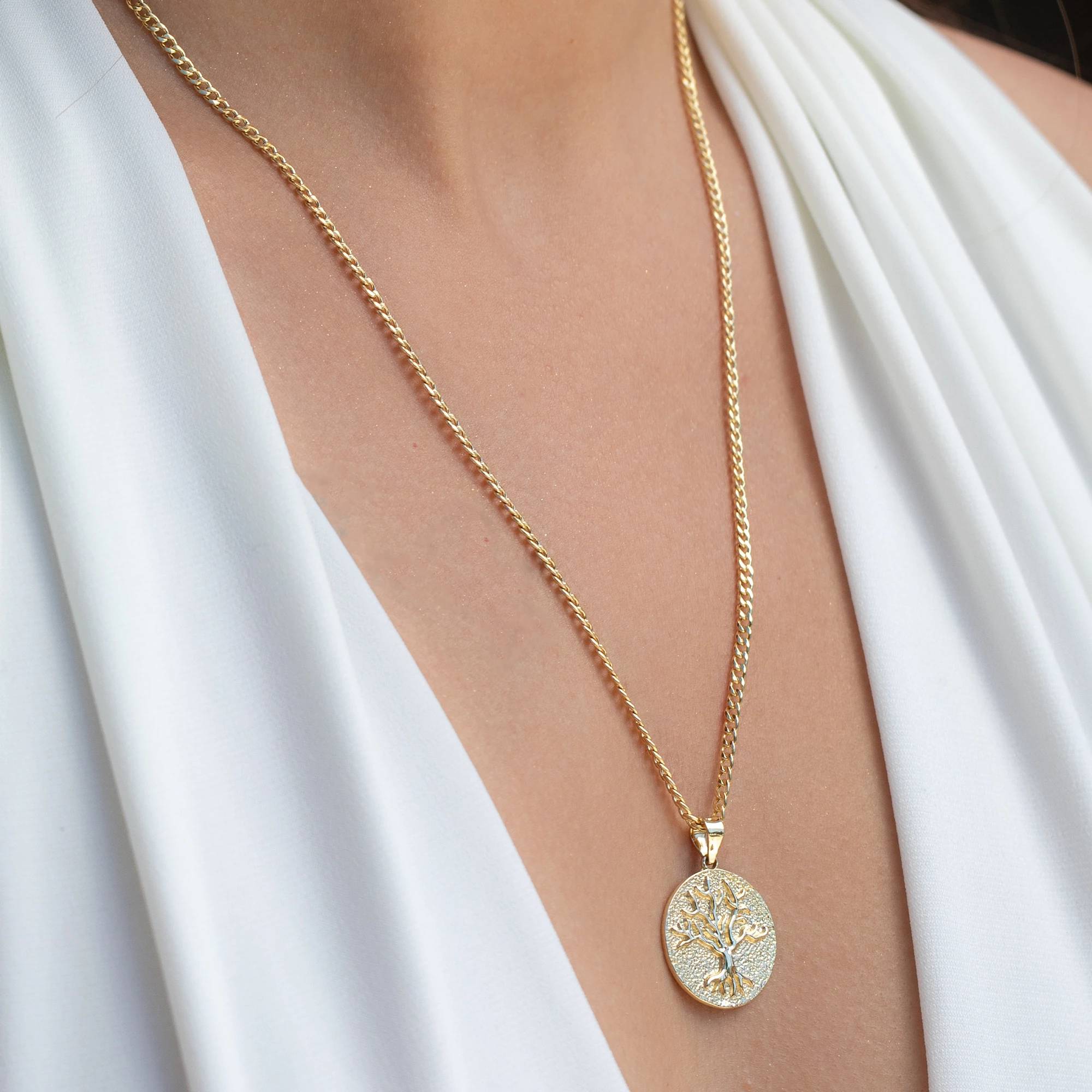 14 Ayar Altın Hayat Ağacı Kadın Kolye