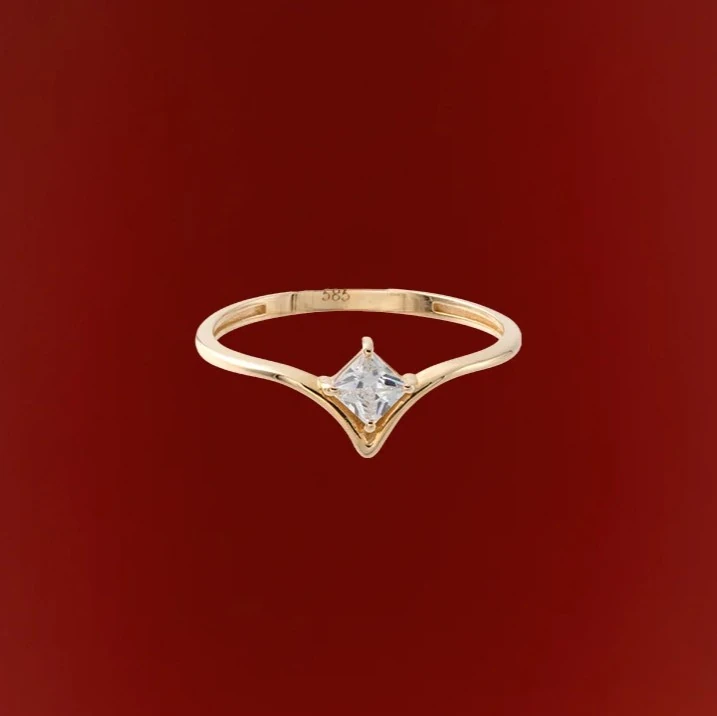 14 Ayar Altın Taşlı Kadın Yüzük