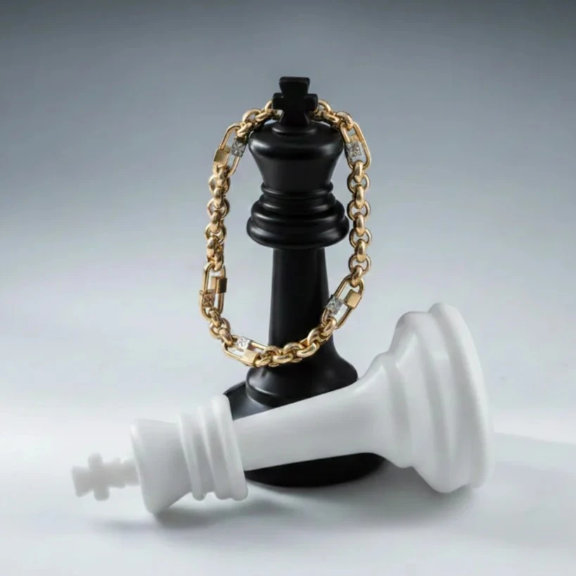 14 Ayar Altın Rolo Zincirli Kadın Bileklik