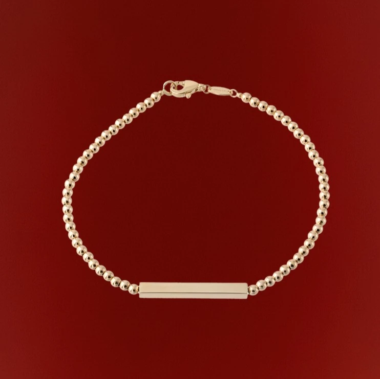 14 Ayar Altın Çubuk Bar Unisex Bileklik