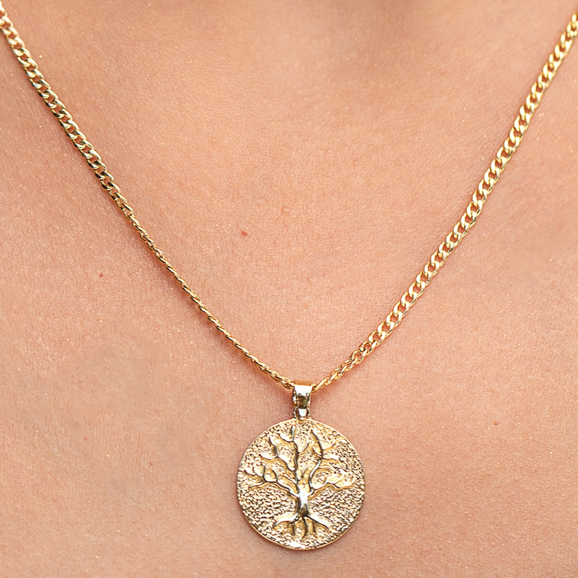 14 Ayar Altın Hayat Ağacı Kadın Kolye