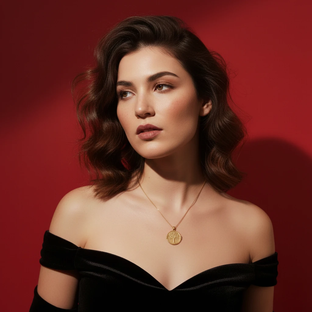 14 Ayar Altın Hayat Ağacı Kadın Kolye