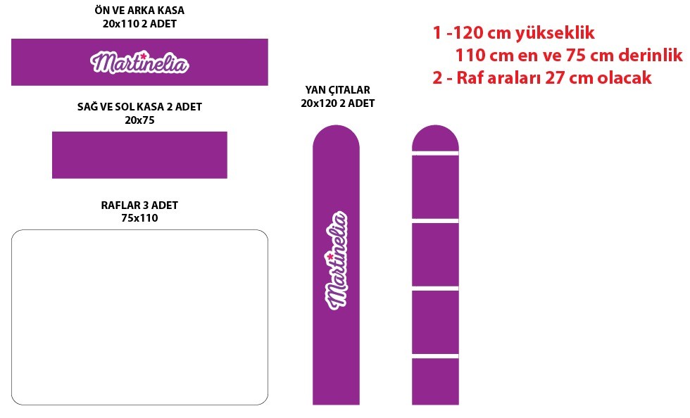 Martinelia Büyük Ahşap Stant (Yeni)