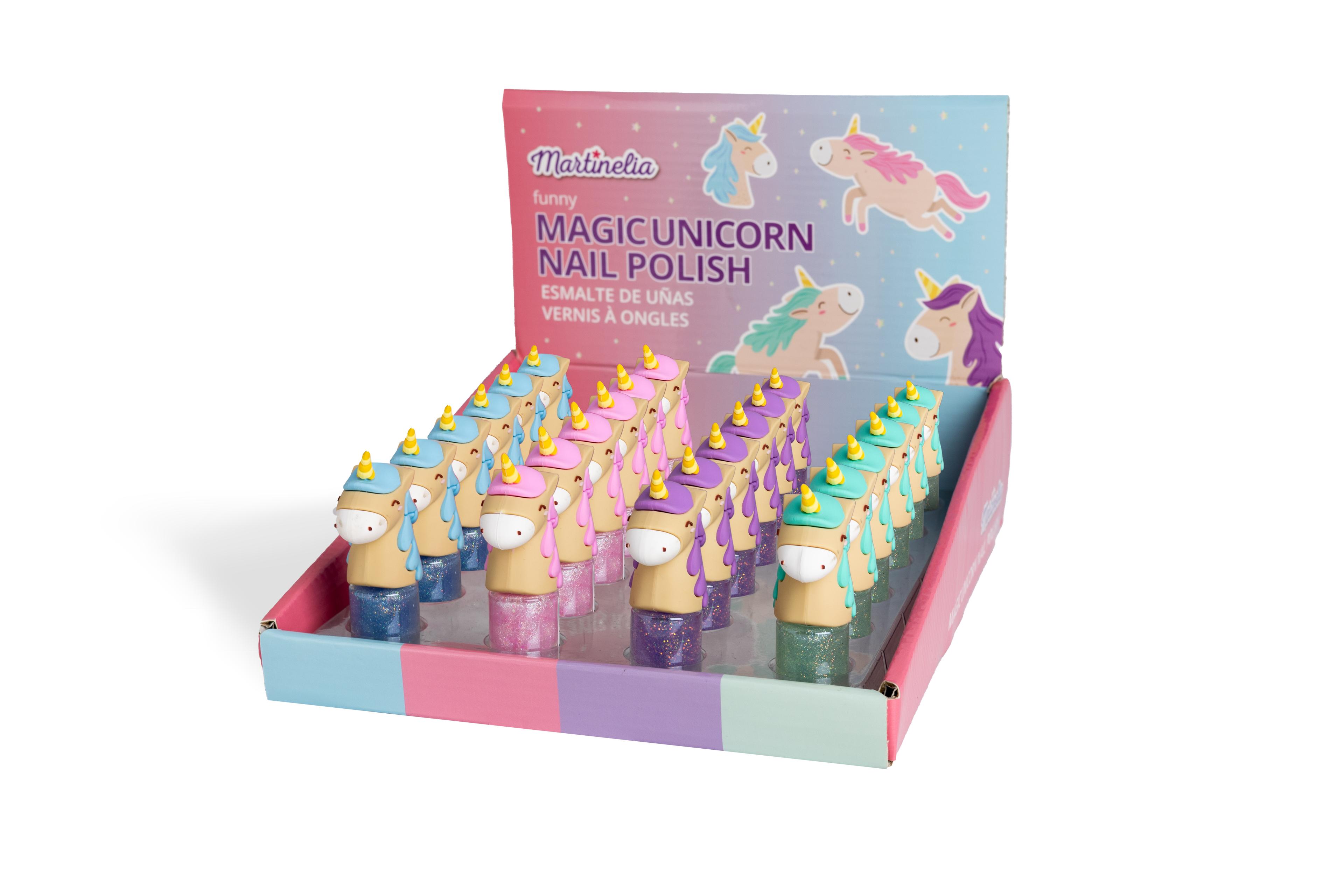 Martinelia Unicorn Kız Çocuk Unicorn Figürlü Su Bazlı Oje (24 Adet)