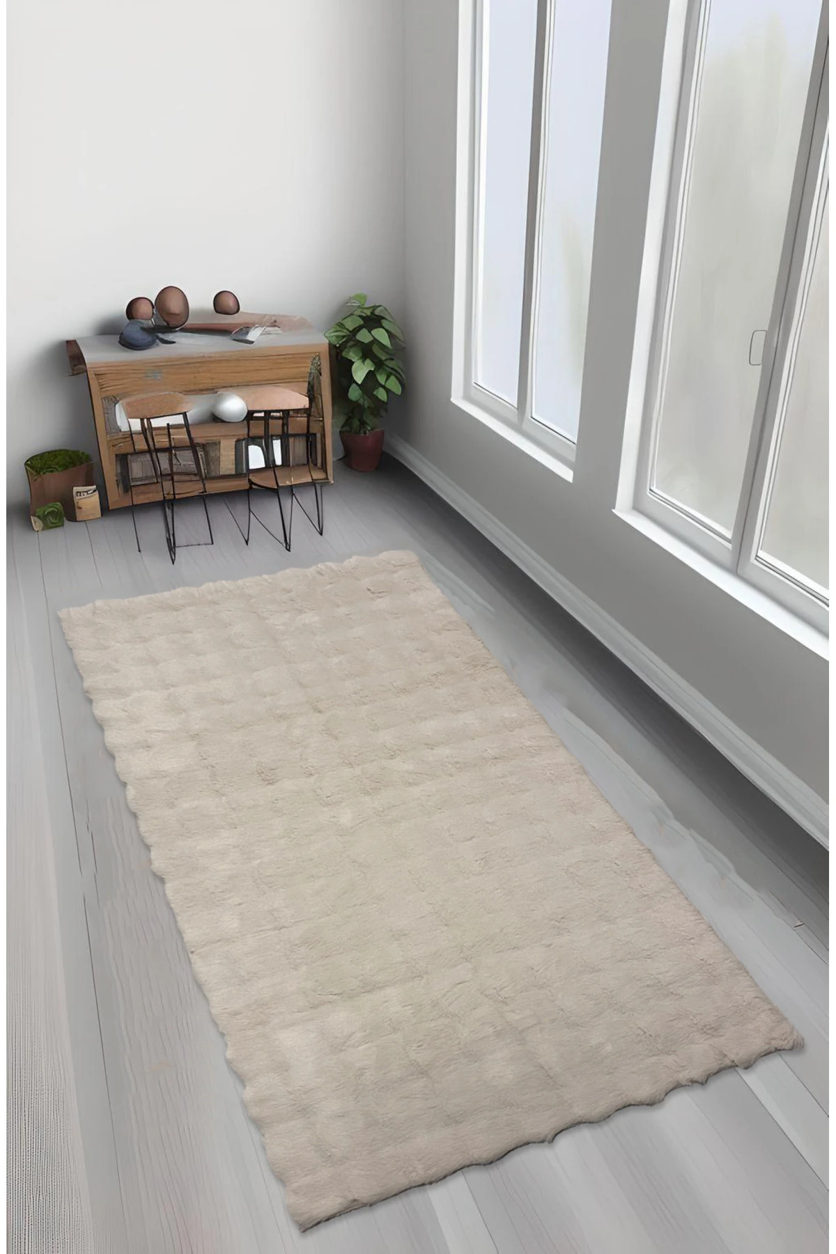 Bubble Tavşan Tüyü, Kaymaz Süet Taban, Süper Soft, Ultra Lüks, Yıkanabilir Halı