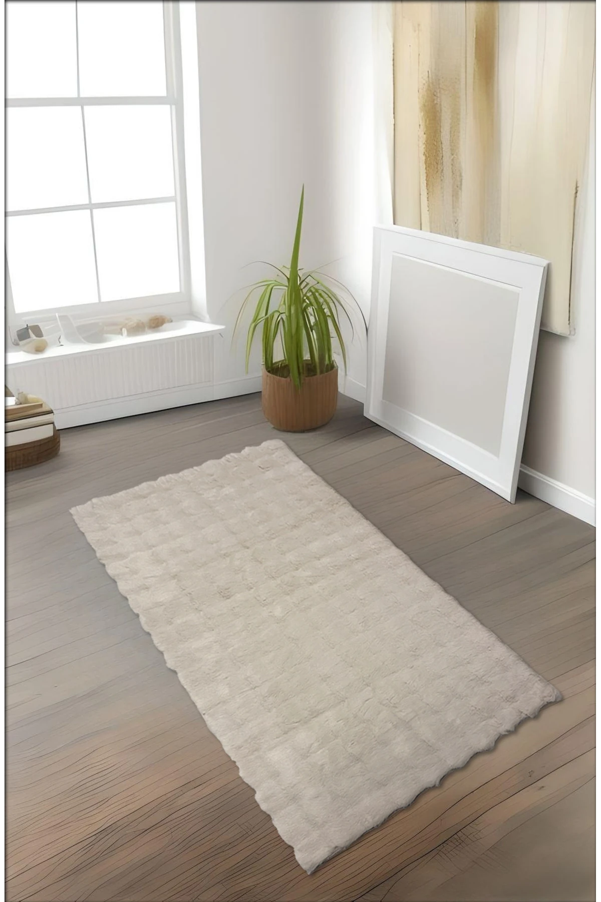 Bubble Tavşan Tüyü, Kaymaz Süet Taban, Süper Soft, Ultra Lüks, Yıkanabilir Halı