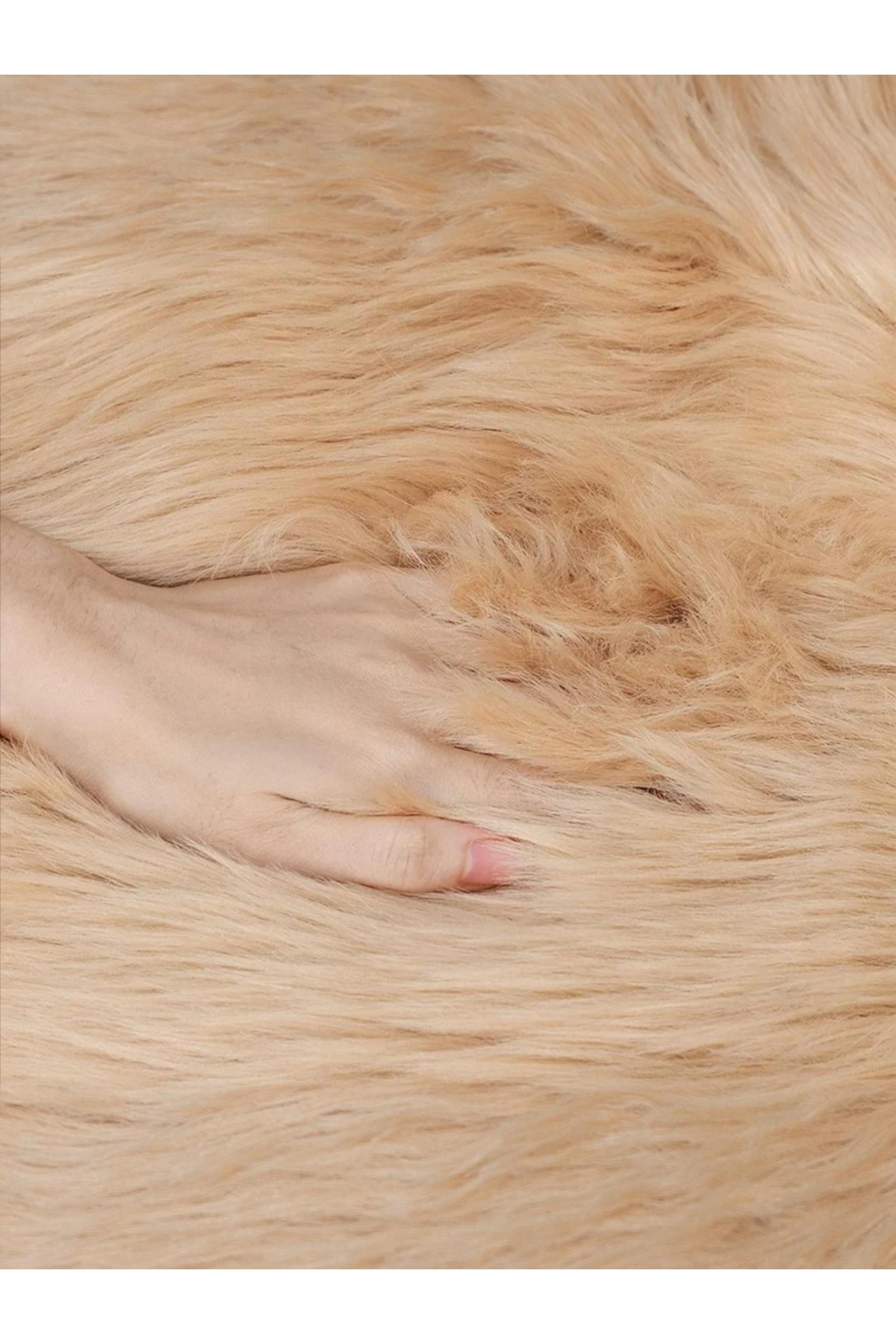 Puffin Yumuşacık Kuzu Çift Kafa Post Kaymaz Taban Kürk Halı Makinede Yıkanabilir