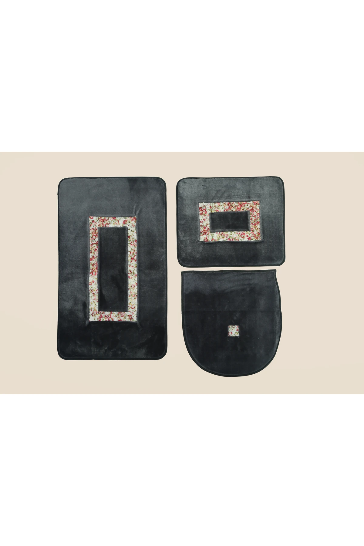 Arsuz Kaymaz Taban, Emici 3'lü Lüks Banyo Paspası Seti