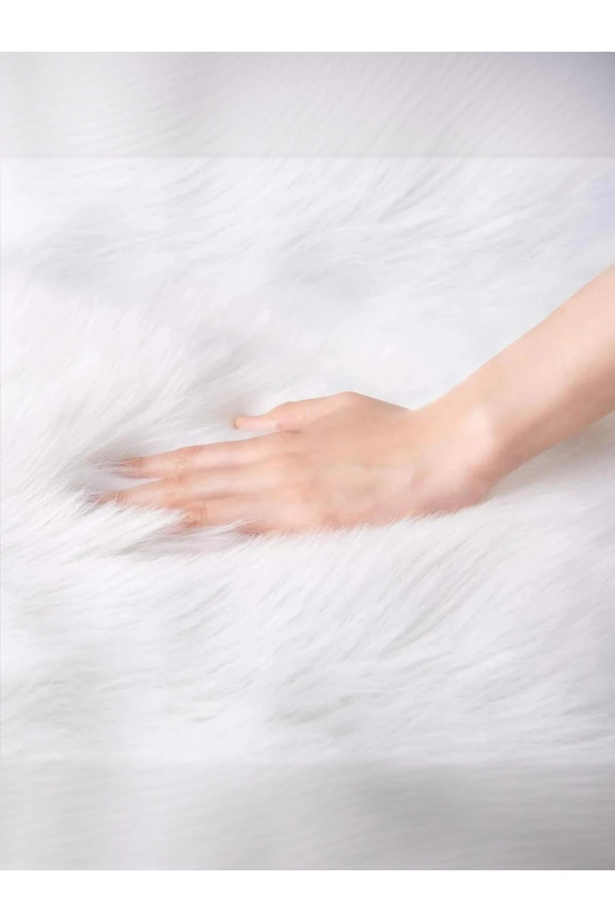 Puffy Yumuşacık Kuzu Post Yuvarlak Kaymaz Taban Kürk Halı Makinede Yıkanabilir