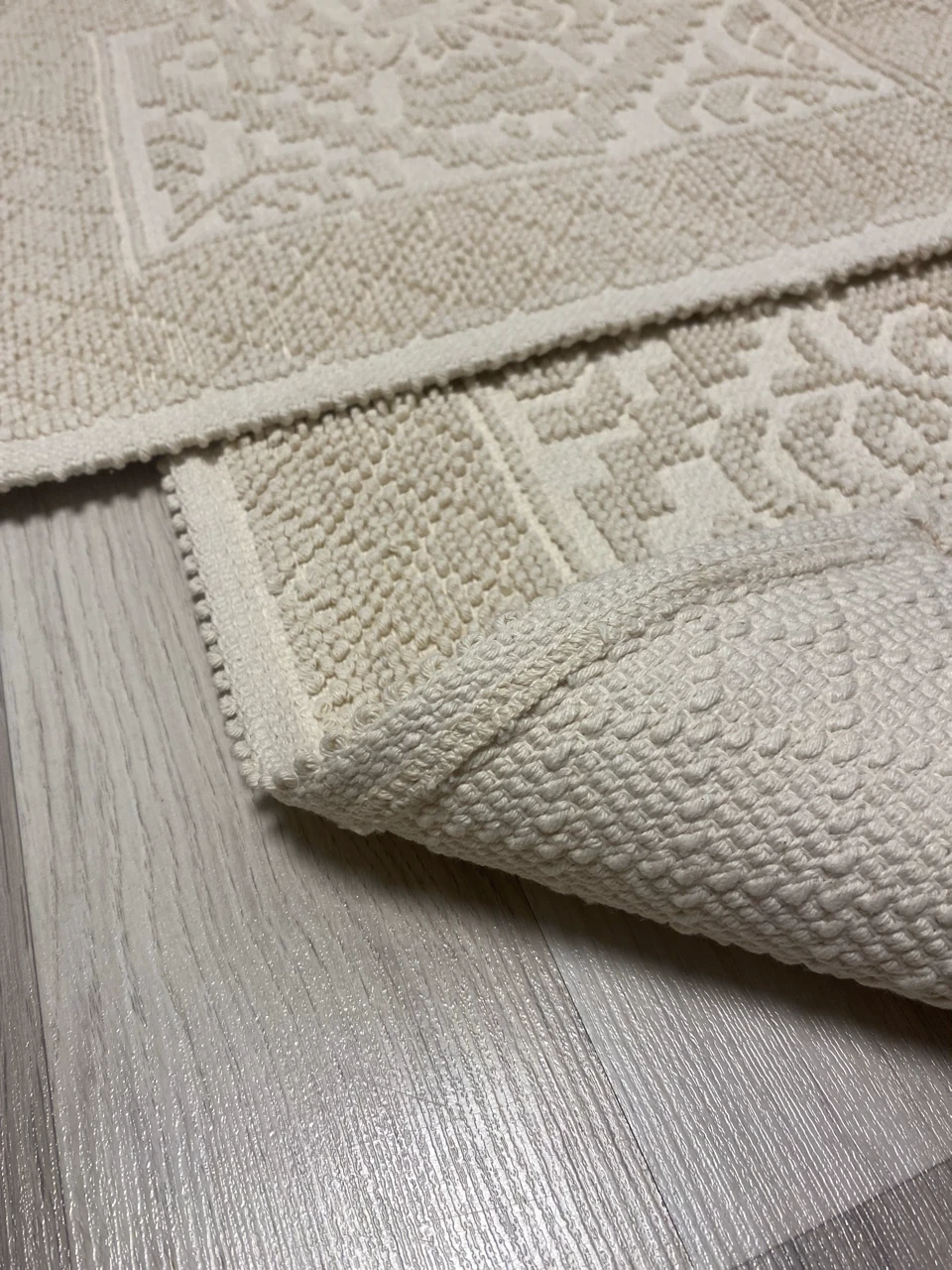 CottonFeel %100 Pamuk Kilim Süper Emici Banyo Paspası Seti 2'li 50x80 - 40x50