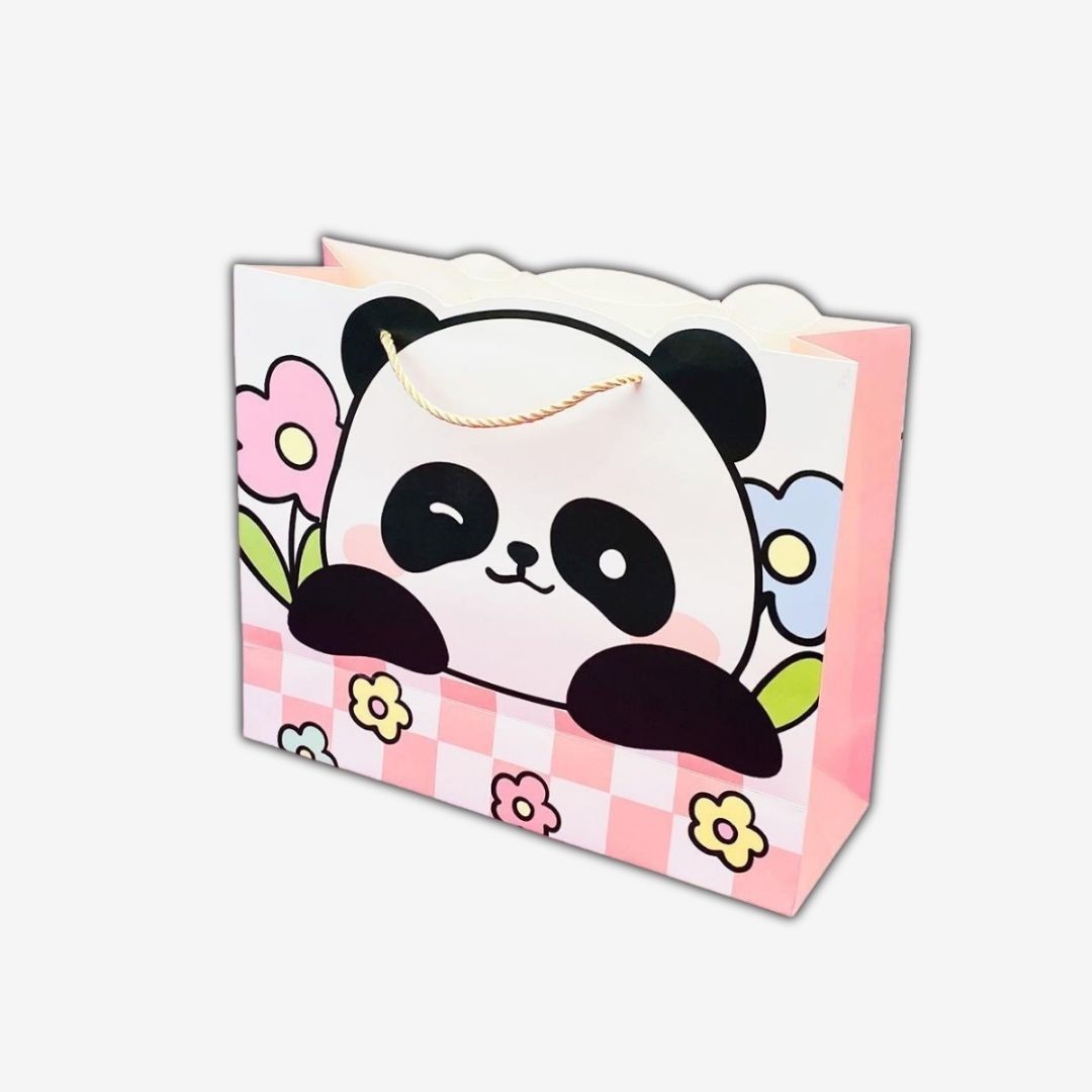 Şekilli Panda Tasarımlı Karton Çanta 20x24,5 Cm