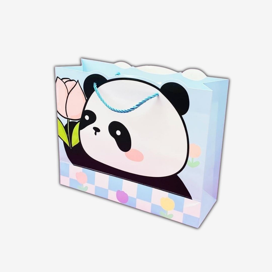 Şekilli Panda Tasarımlı Karton Çanta 20x24,5 Cm