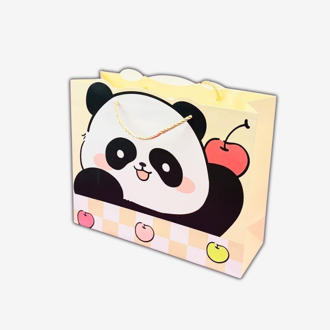 Şekilli Panda Tasarımlı Karton Çanta 20x24,5 Cm