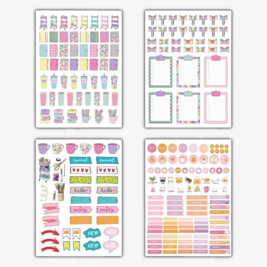 Sticker Book 24 * 17 cm 16 Sayfa Özel Tasarım Rengarenk Sticker Kitabı