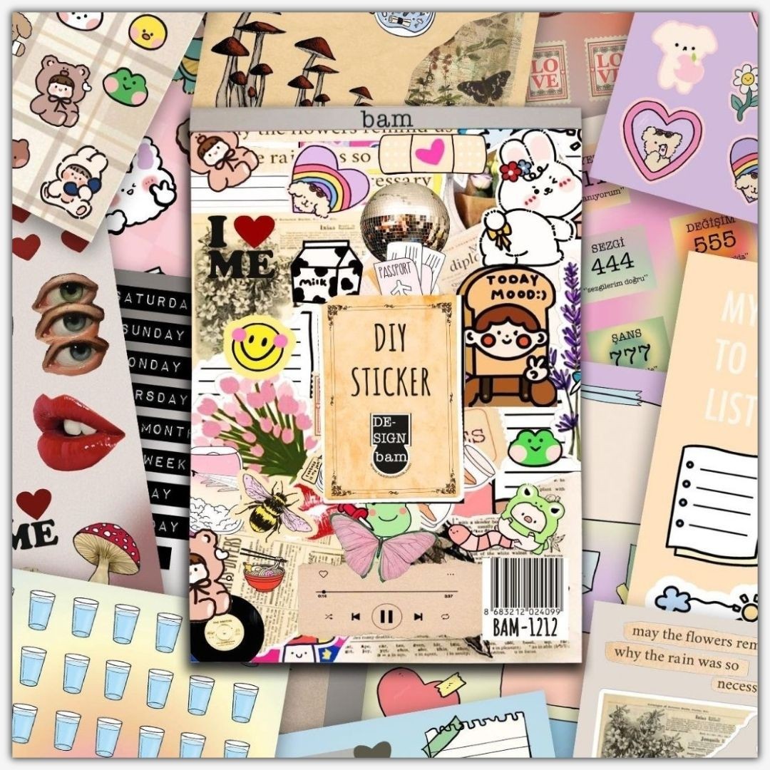 Sticker Book 24 * 17 cm 16 Sayfa Özel Tasarım Rengarenk Sticker Kitabı