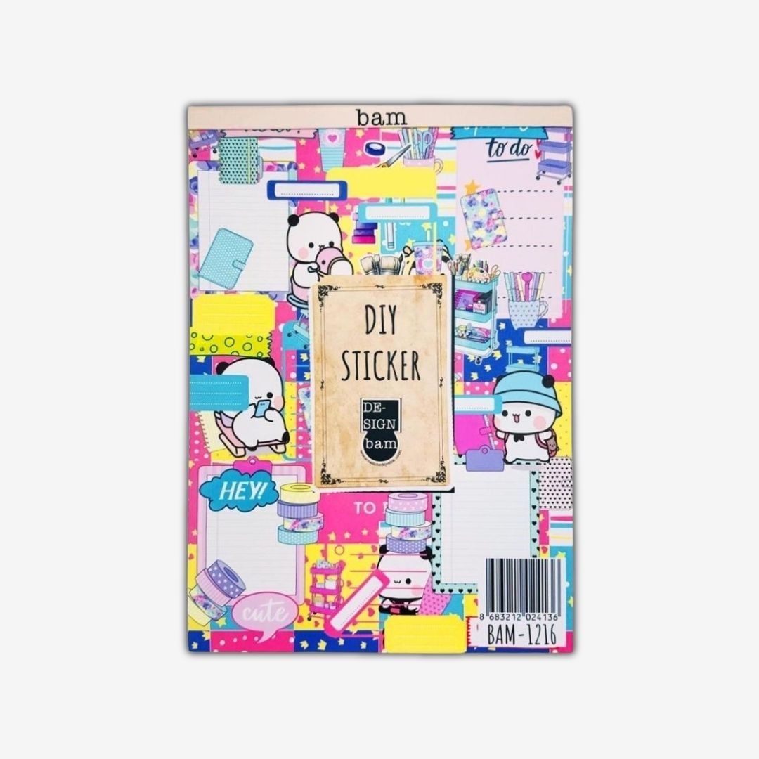 Sticker Book 24 * 17 cm 16 Sayfa Özel Tasarım Rengarenk Sticker Kitabı